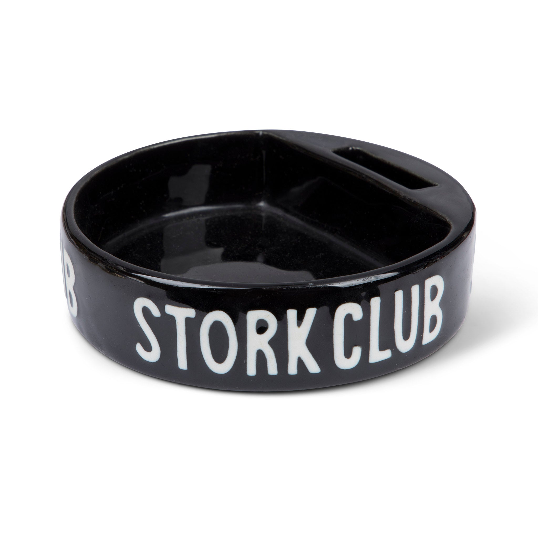Stork Club Black Ceramic Ashtray & Match Holder
