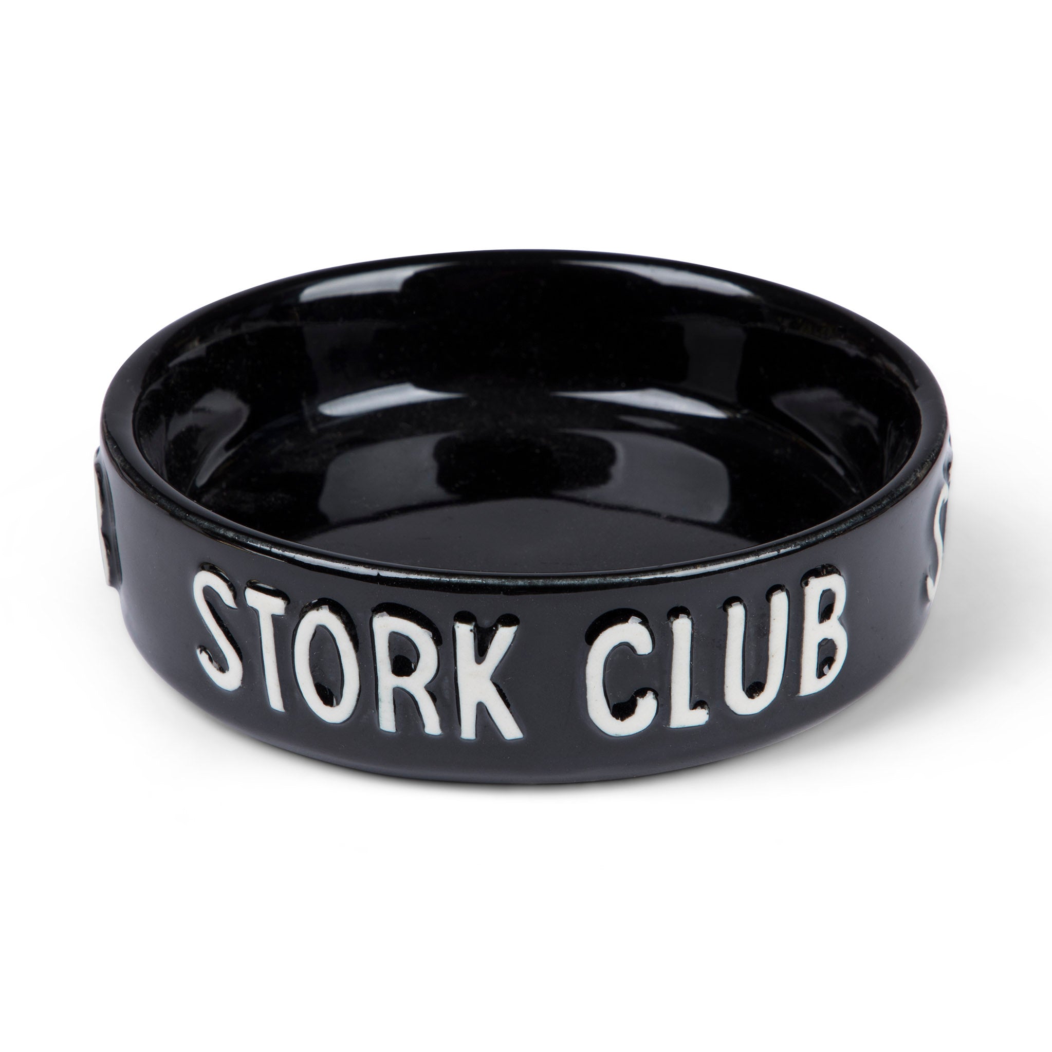 Stork Club Black Ceramic Small Ashtray Dish