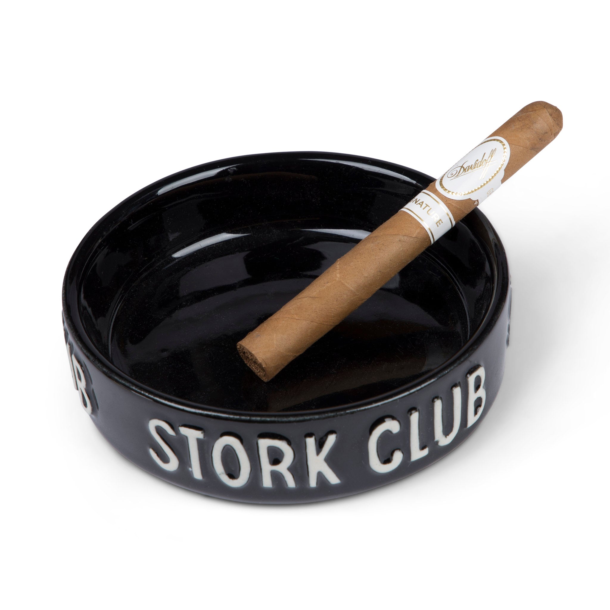 Stork Club Black Ceramic Small Ashtray Dish