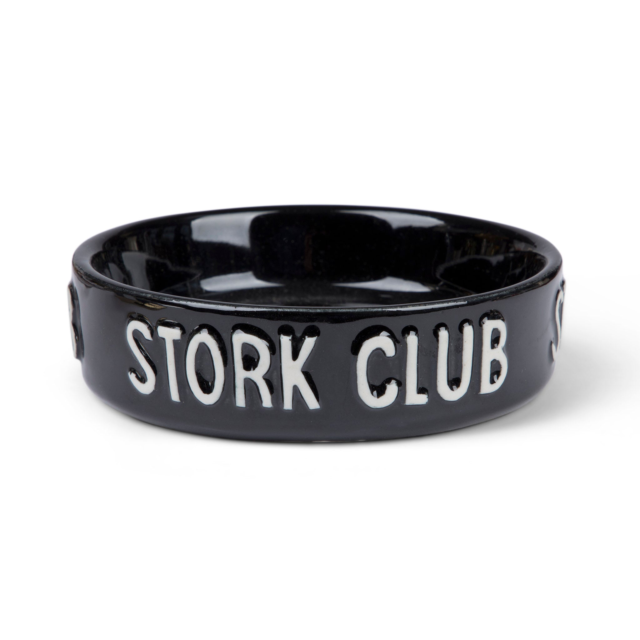 Stork Club Black Ceramic Small Ashtray Dish
