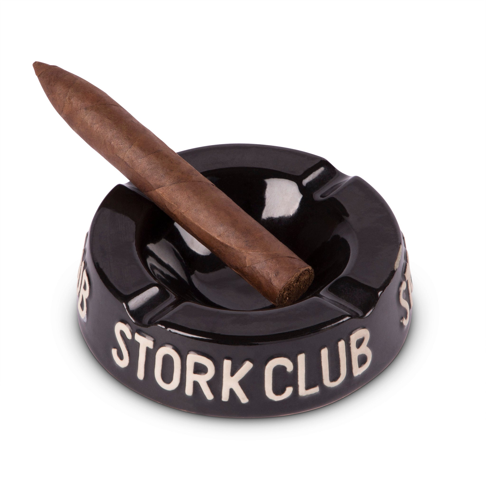 Stork Club Black Ceramic Cigar Ashtray