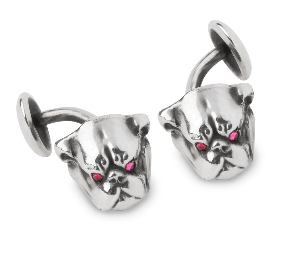  Unger Brothers Sterling Silver Bulldog Cufflinks