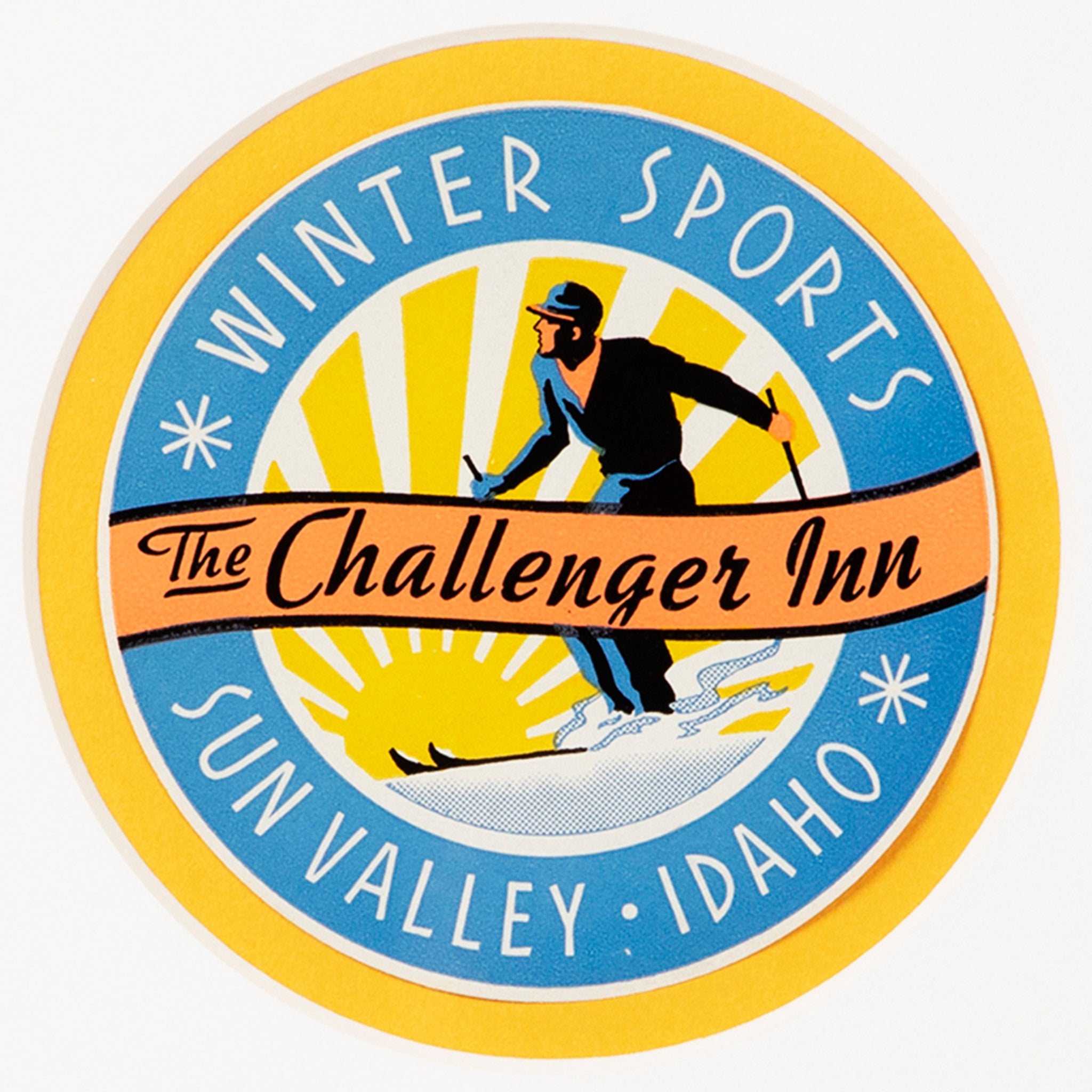 Challenger Inn Sun Valley Idaho Luggage Label