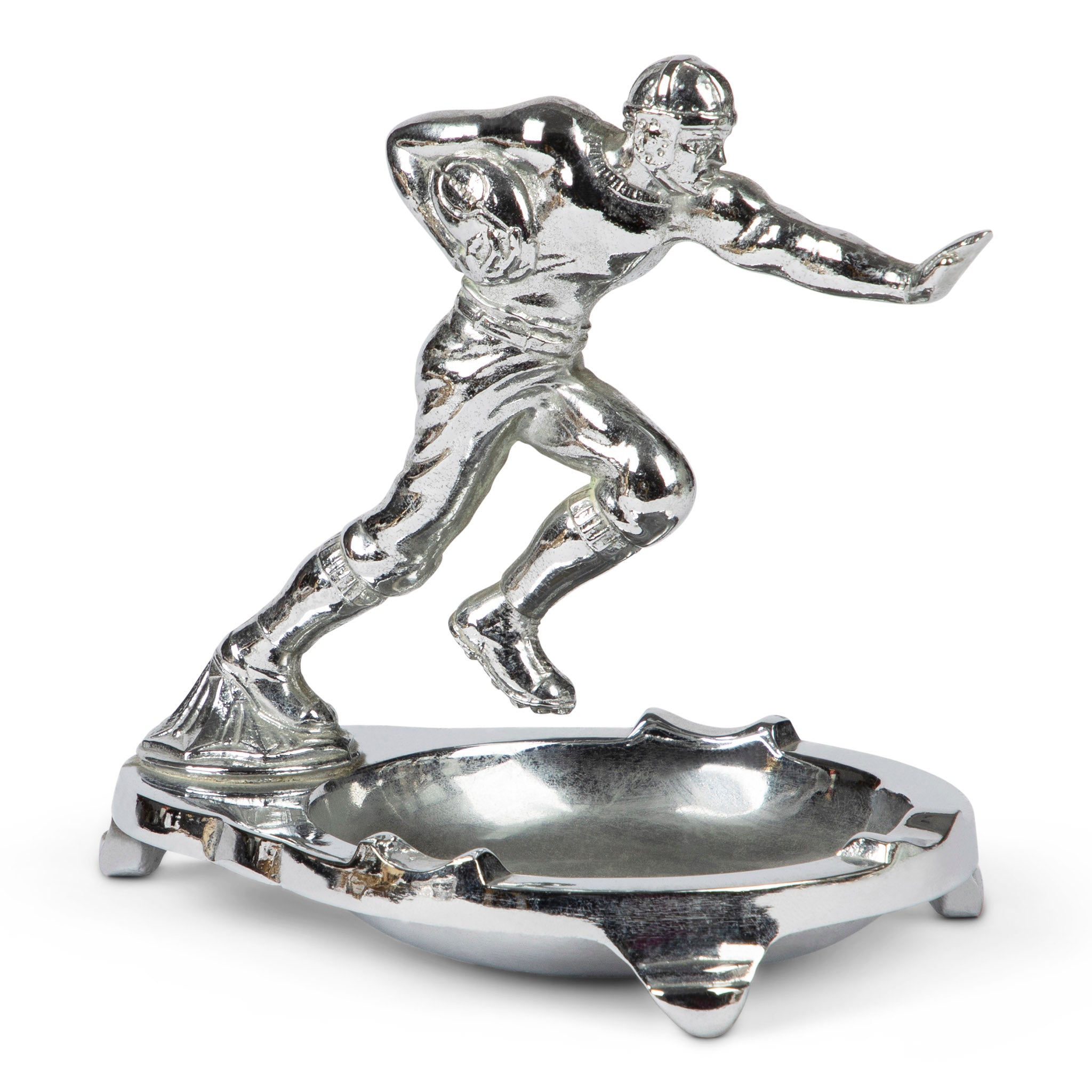 Vintage Chrome Football Ashtray