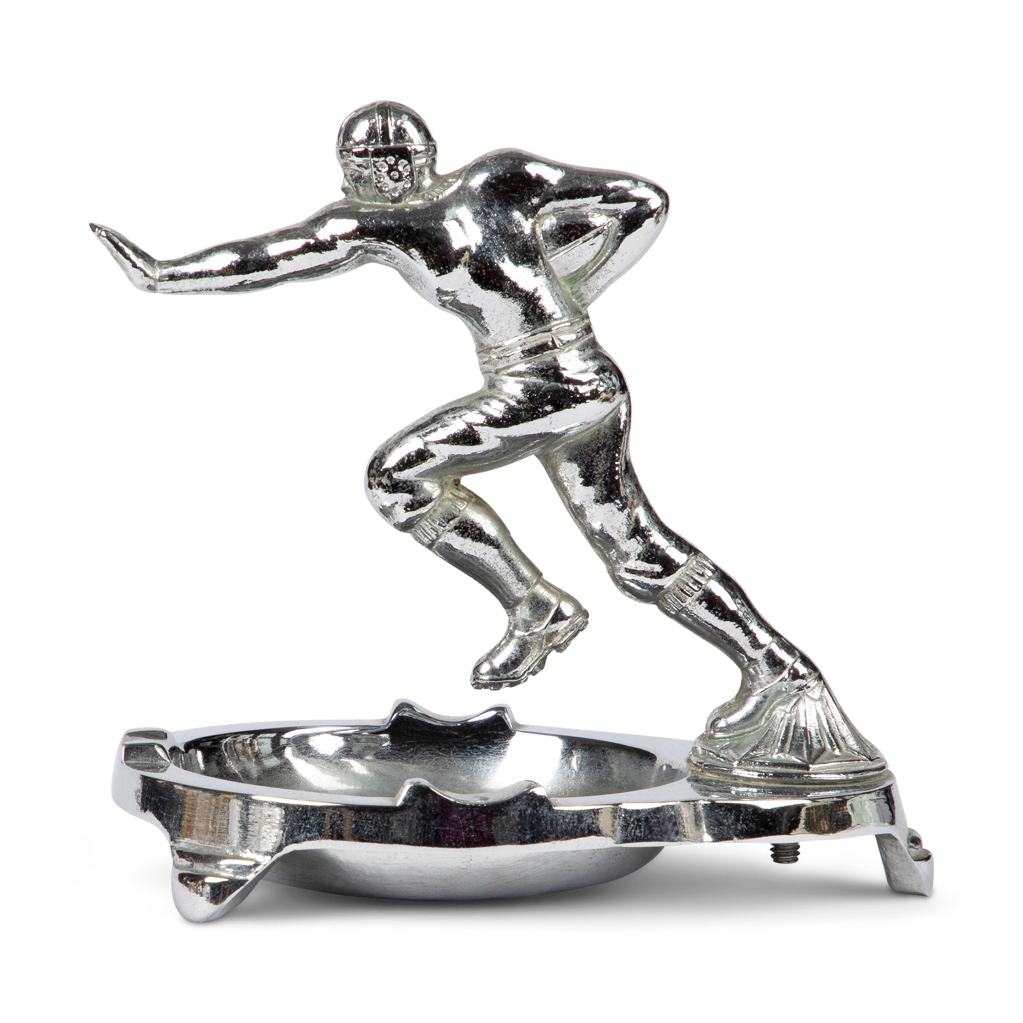 Vintage Chrome Football Ashtray