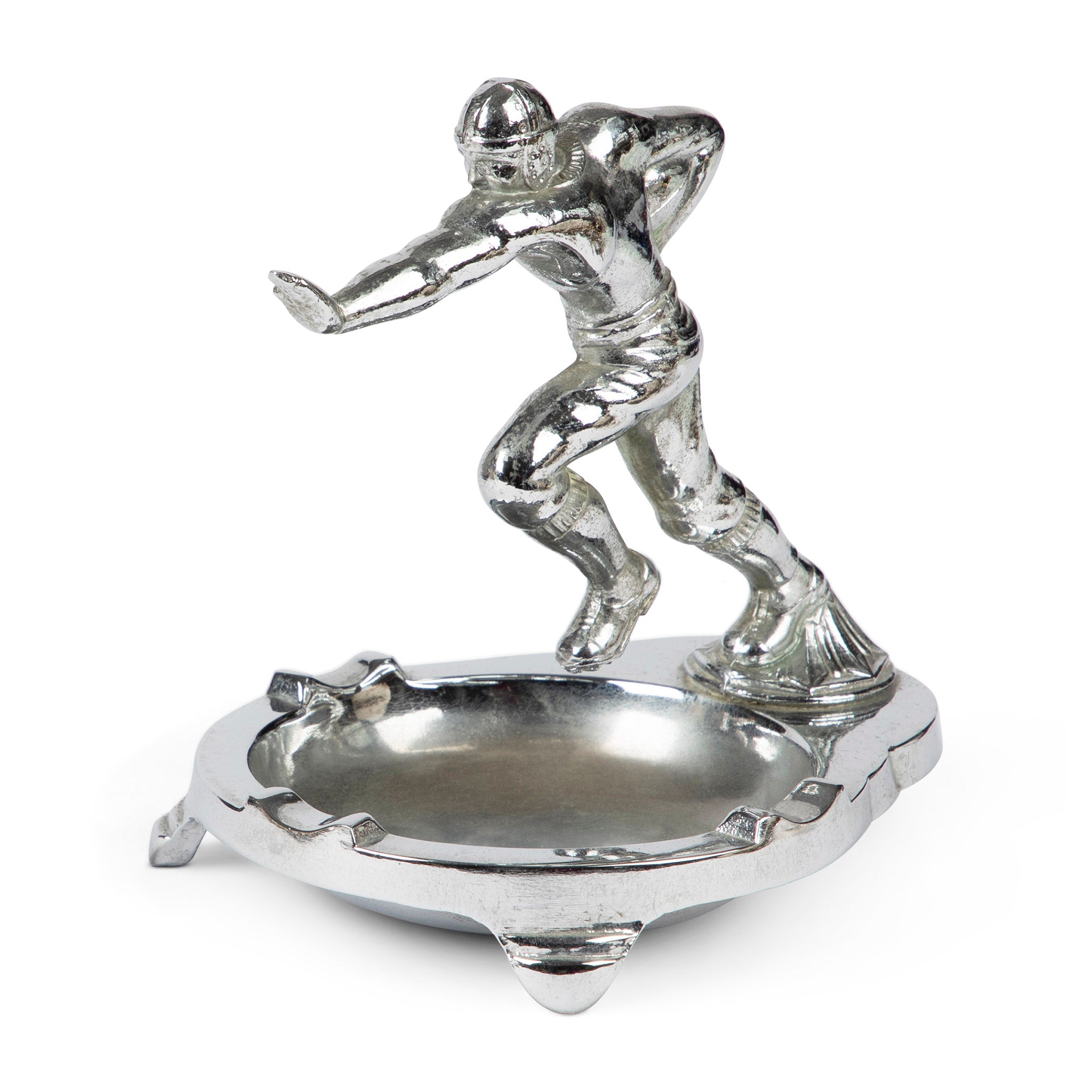 Vintage Chrome Football Ashtray