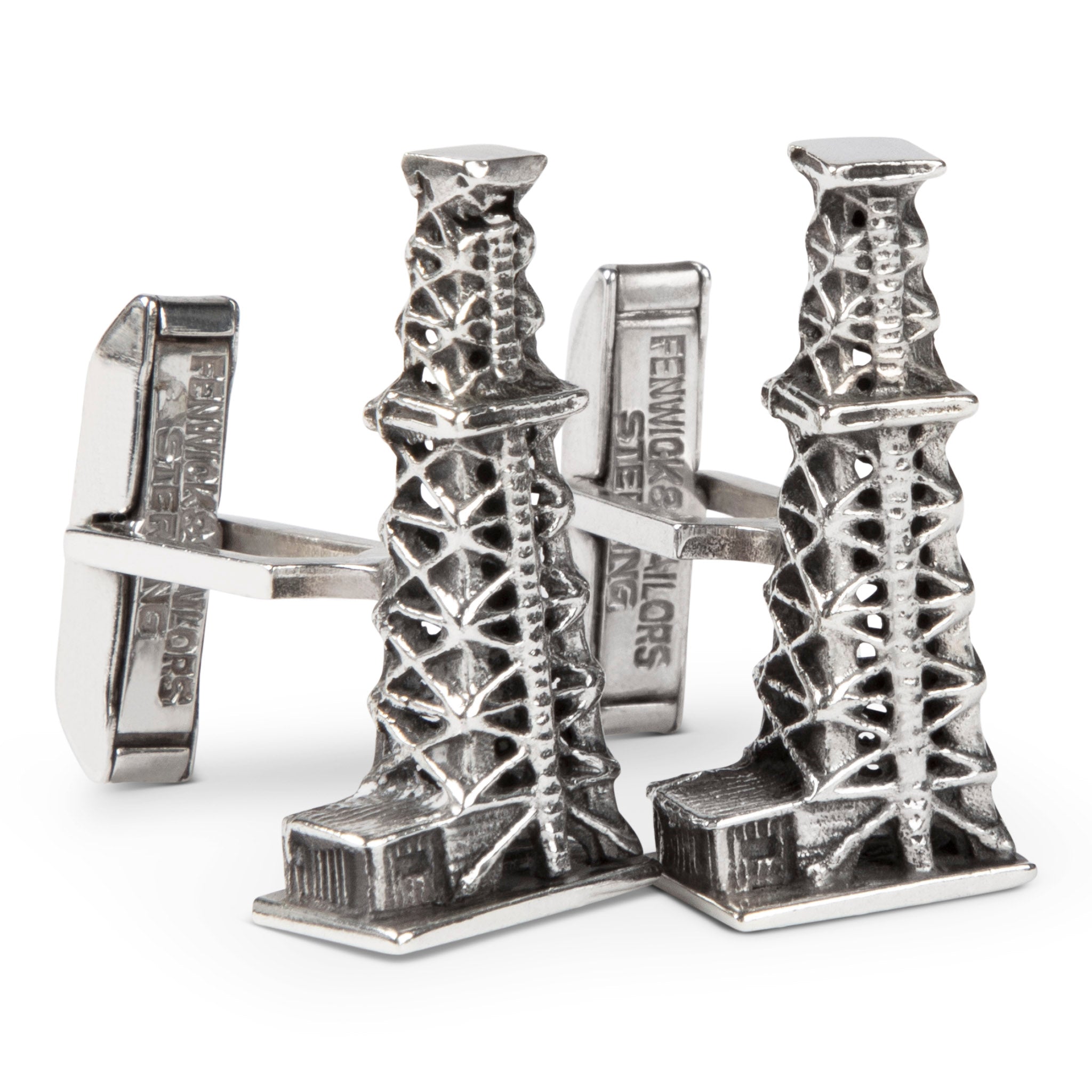 Vintage Fenwick & Sailors Sterling Oil Derrick Cufflinks