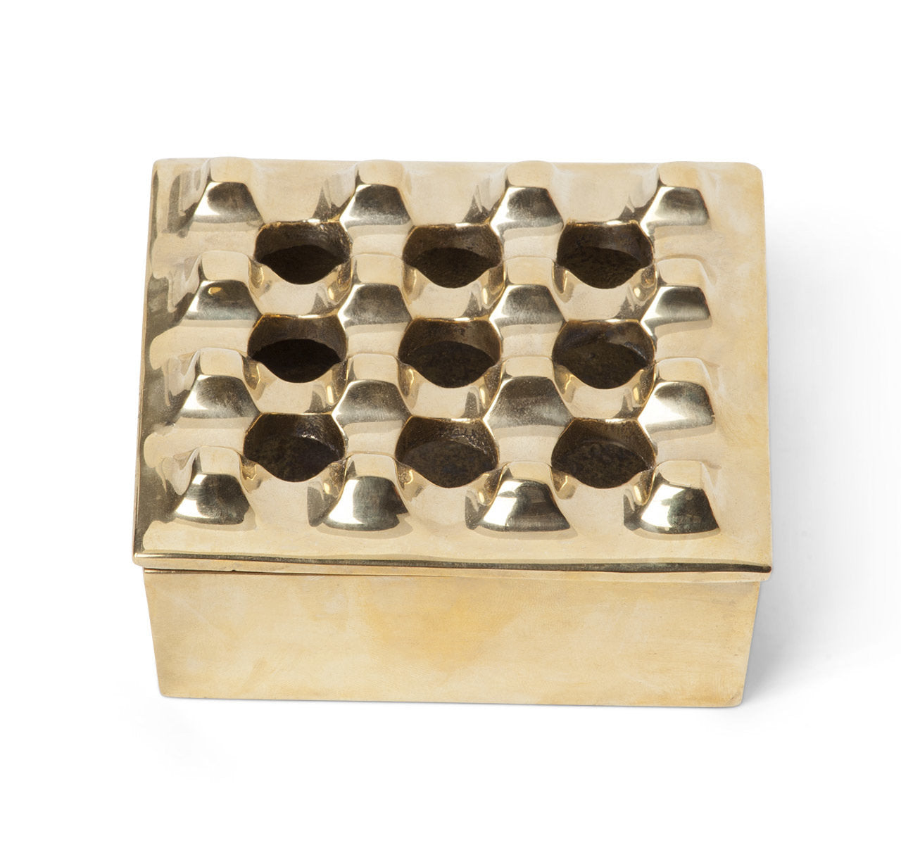 Vintage Geometric Brass Ashtray