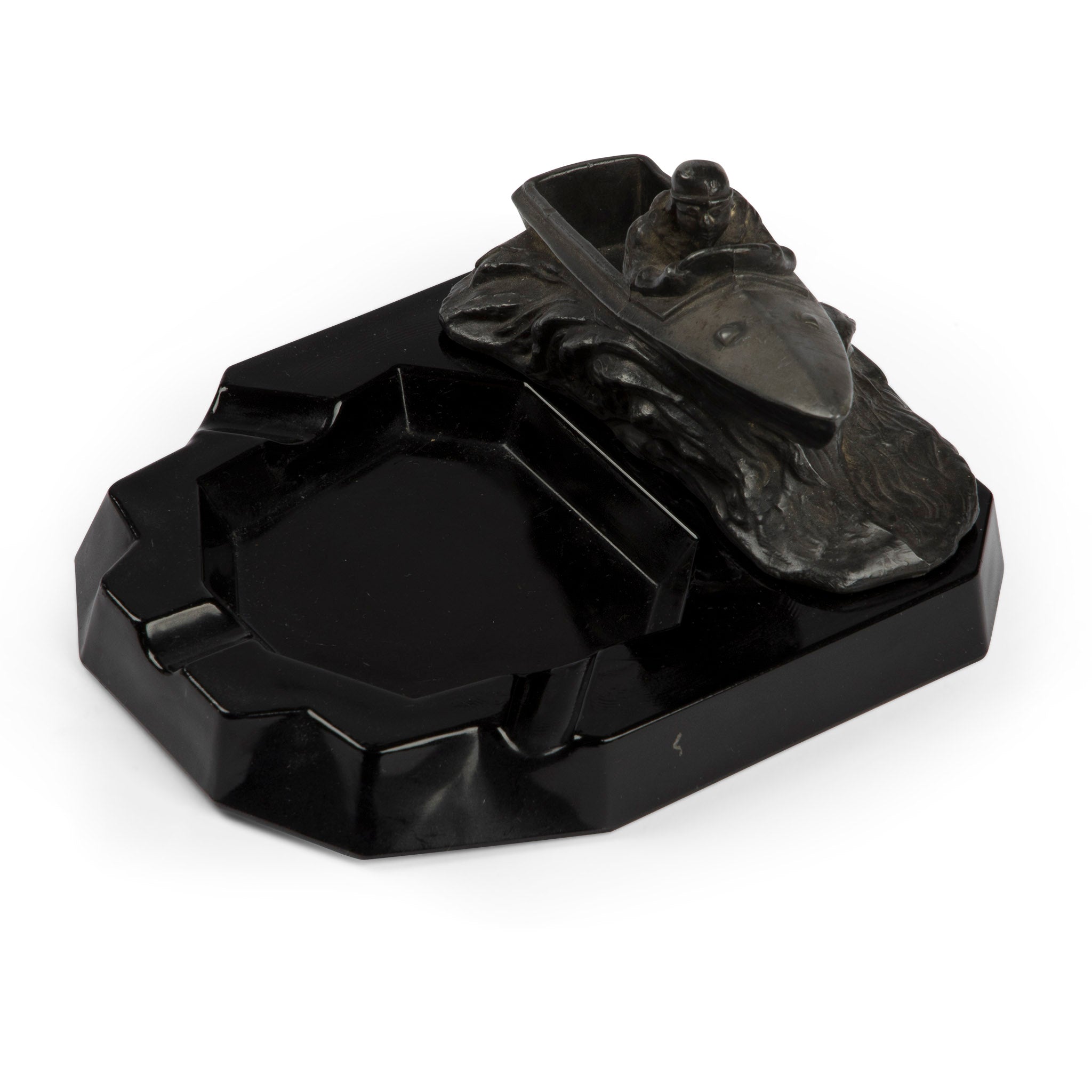 Vintage Obsidian Boat Race Ashtray