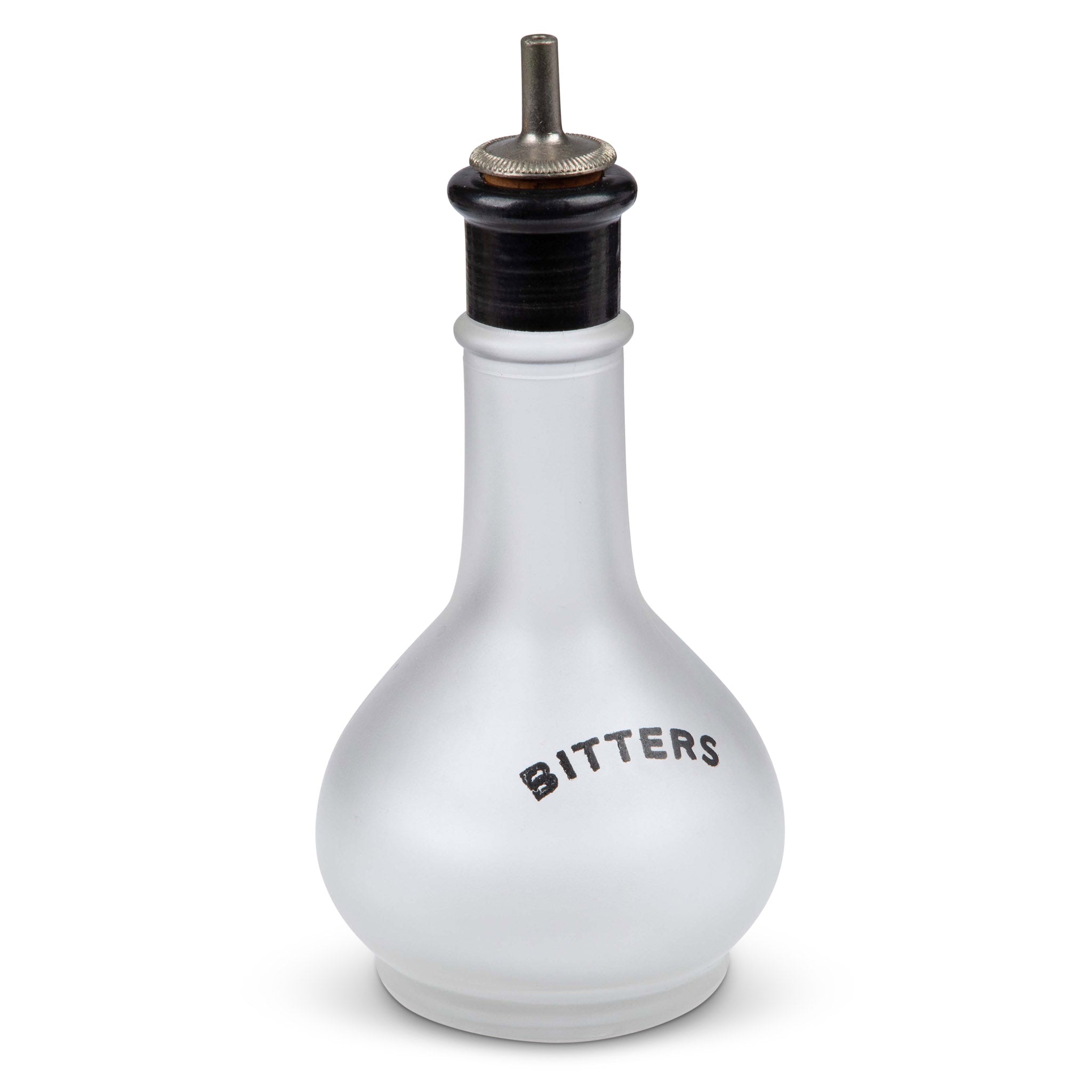 Vintage Frosted Glass Cocktail Bitters Bottle