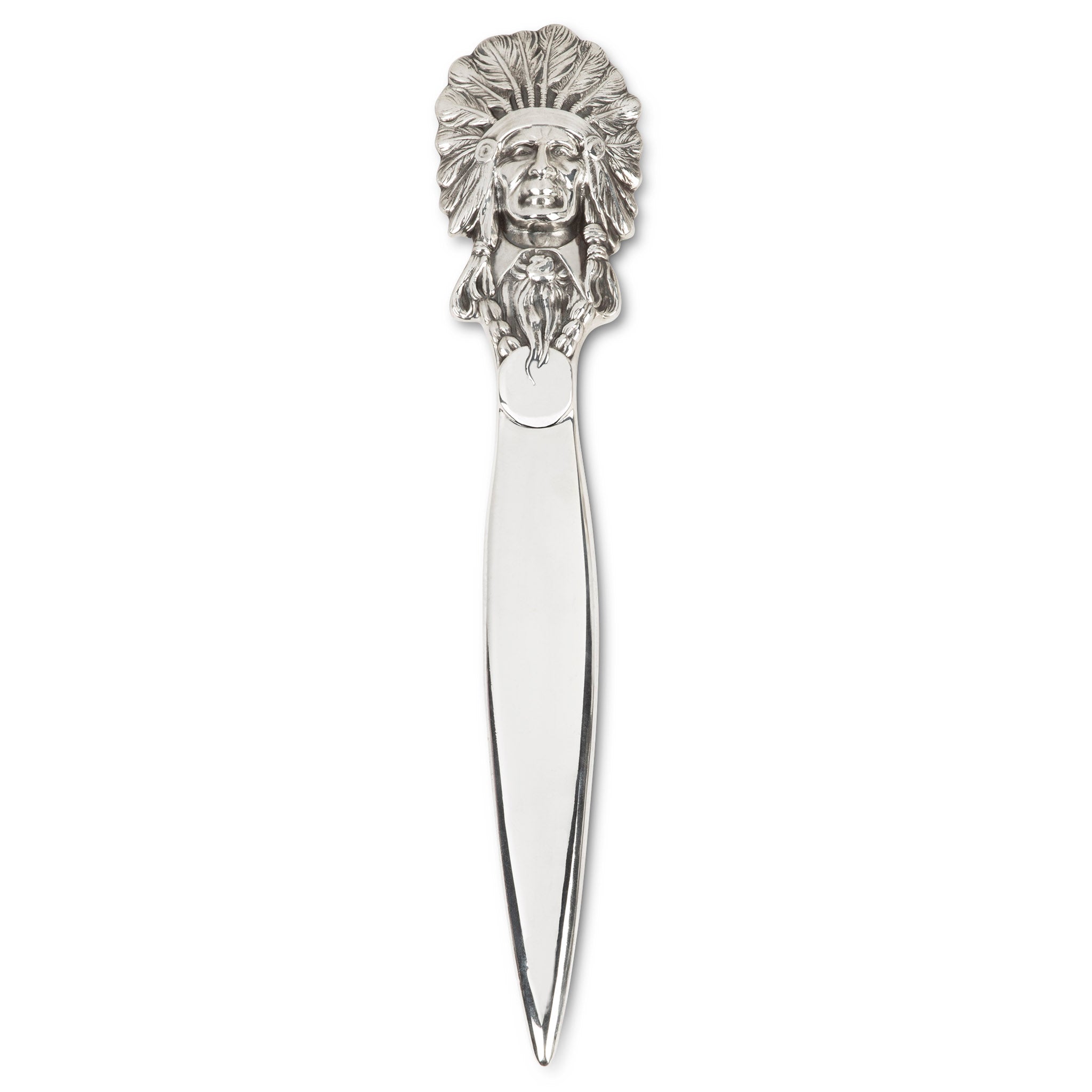 William Kerr American Indian Chief Sterling Letter Opener