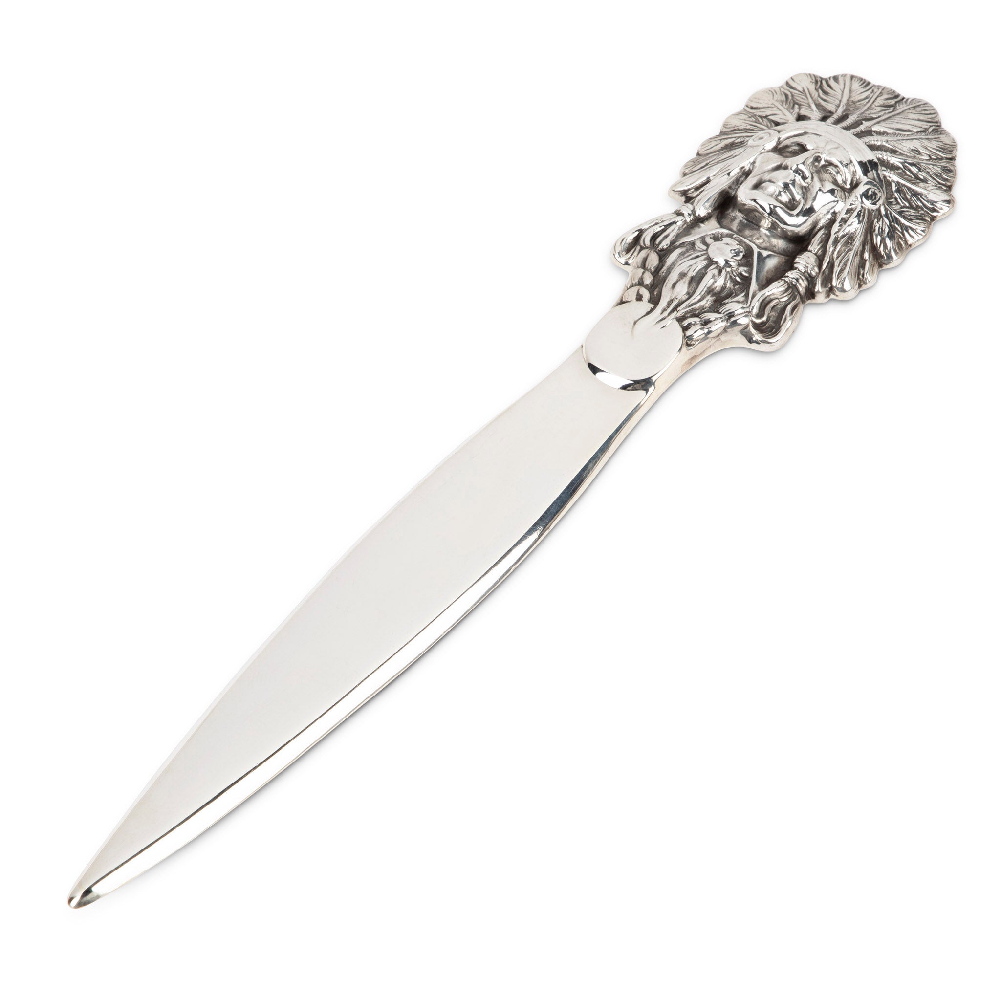 William Kerr American Indian Chief Sterling Letter Opener