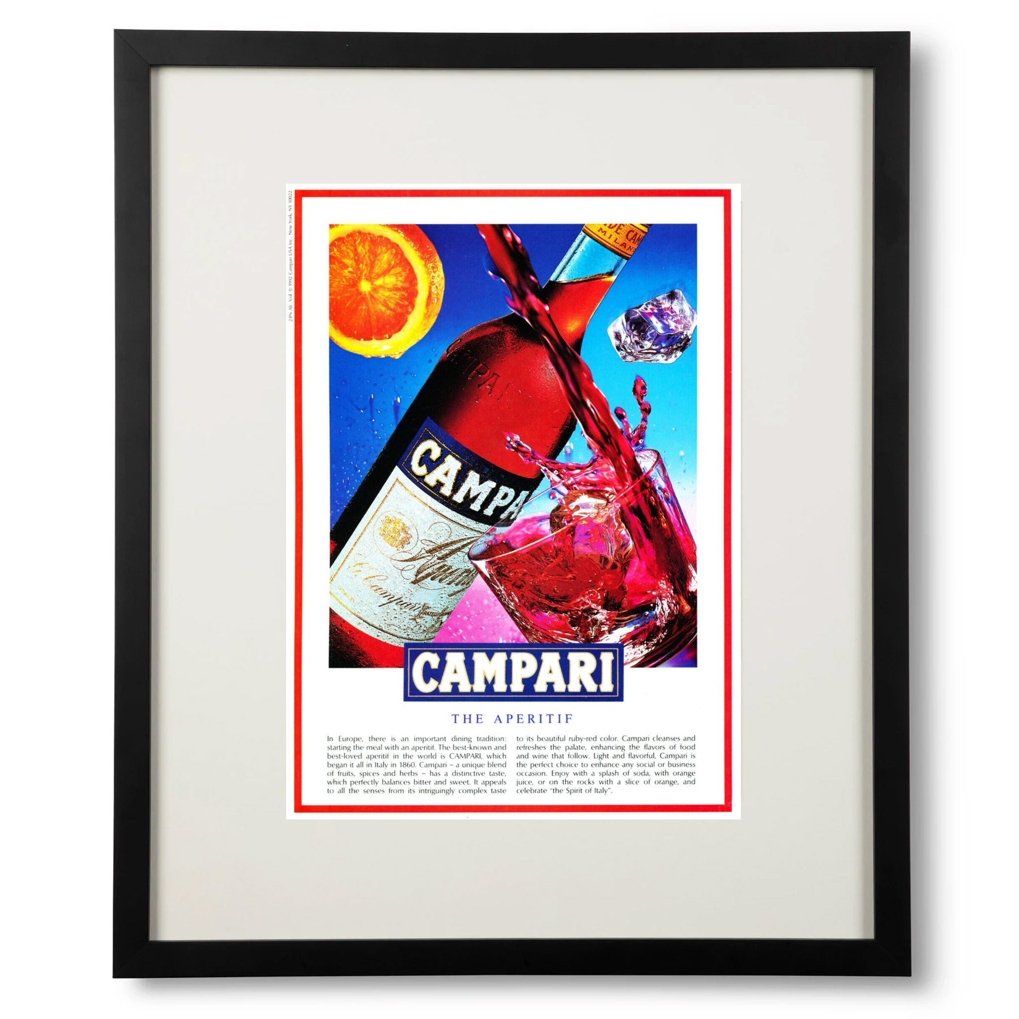 Framed Campari the Aperitif Advertisement