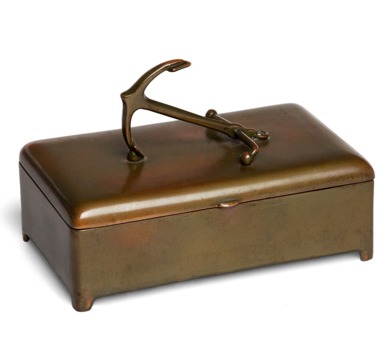 Jennings Brothers Brass Anchor Cigar Box