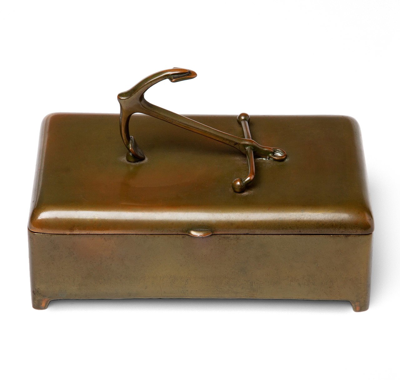 Jennings Brothers Brass Anchor Cigar Box