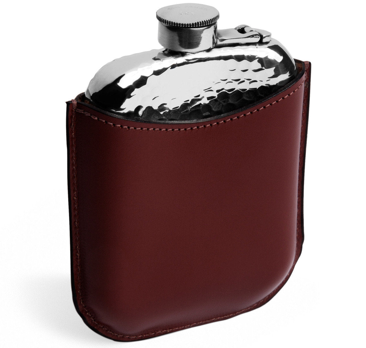 6oz Pewter Hammered Leather Encased Hip Flask