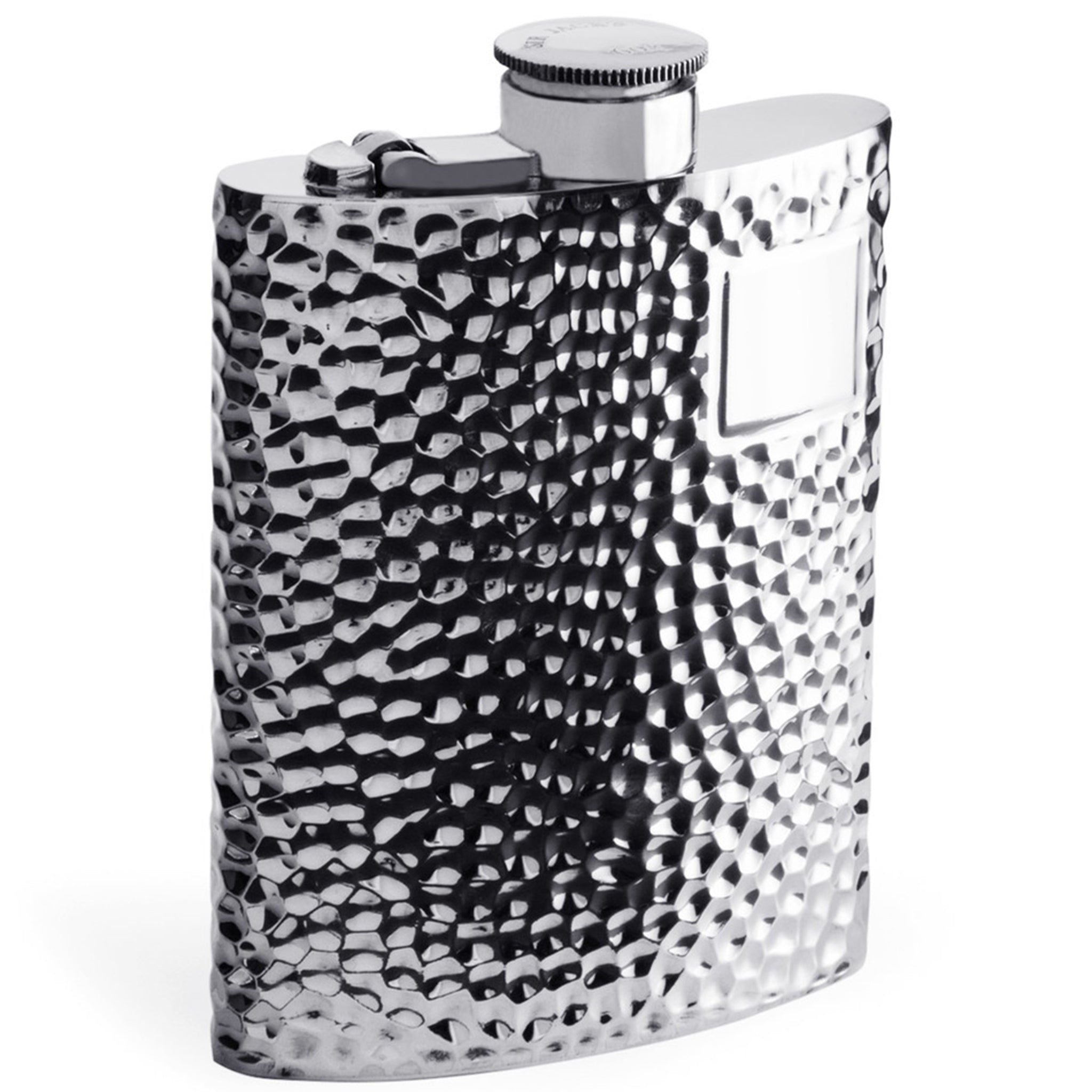 6oz Pewter Hammered Kidney Captive Top Flask