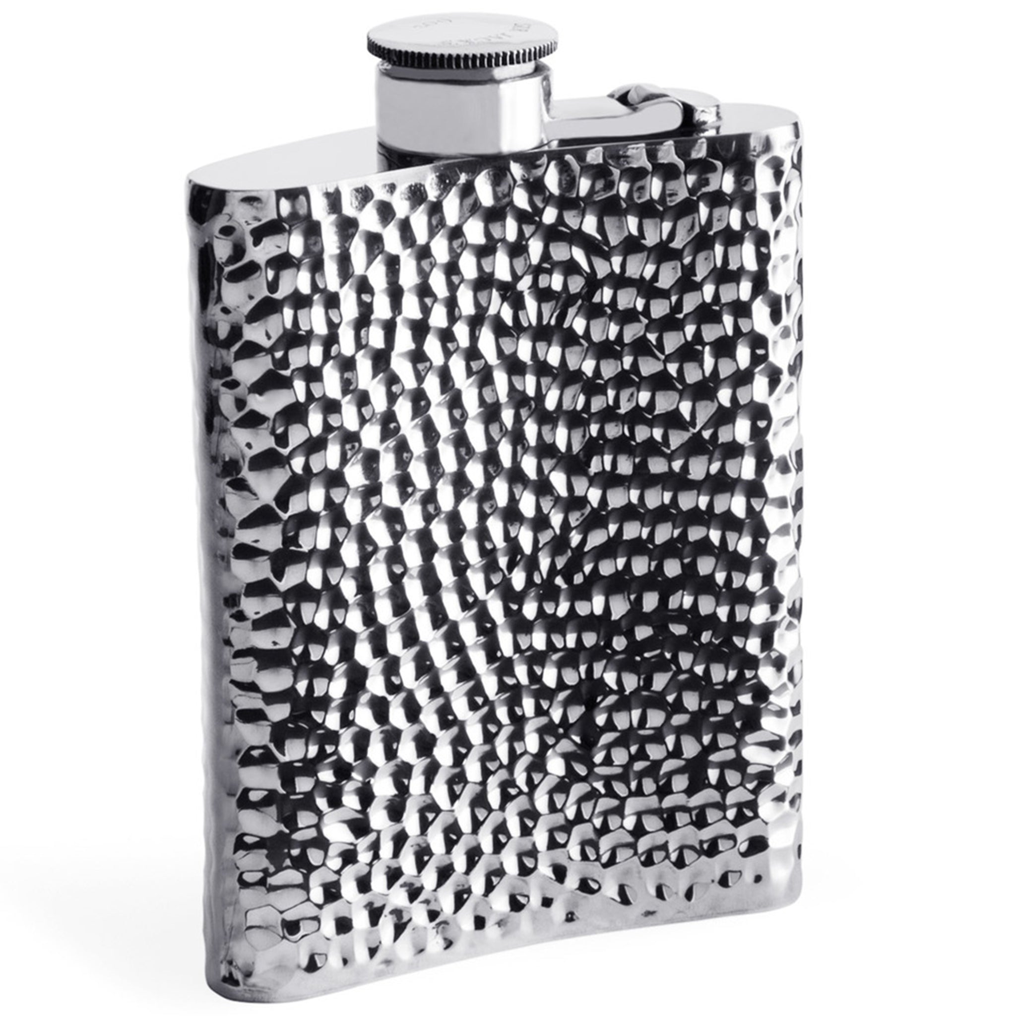 6oz Pewter Hammered Kidney Captive Top Flask