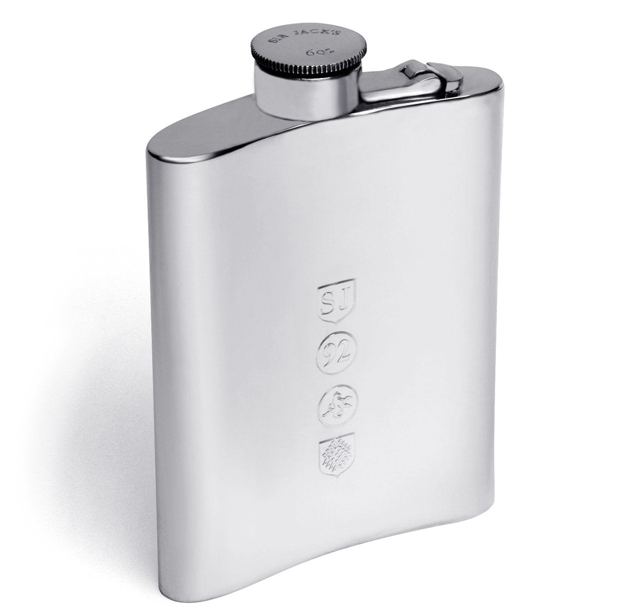 Sir Jack's 6oz Pewter Kidney Captive Top Flask