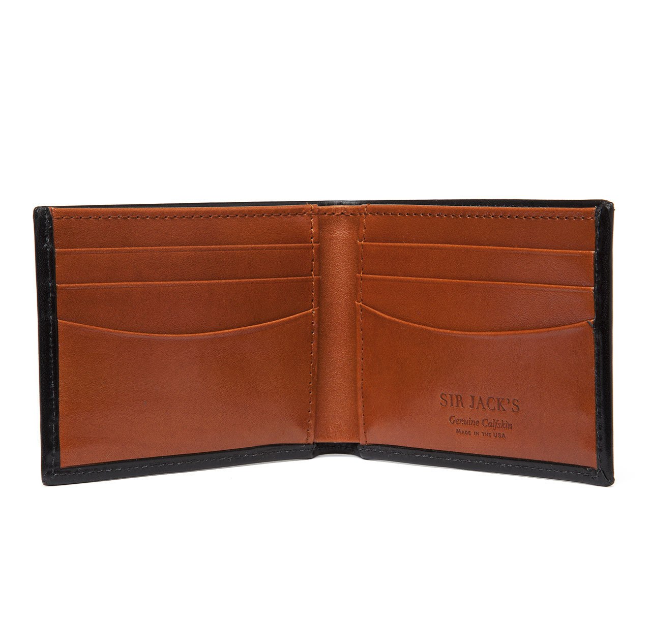 Black & Tan Calf Bifold Wallet