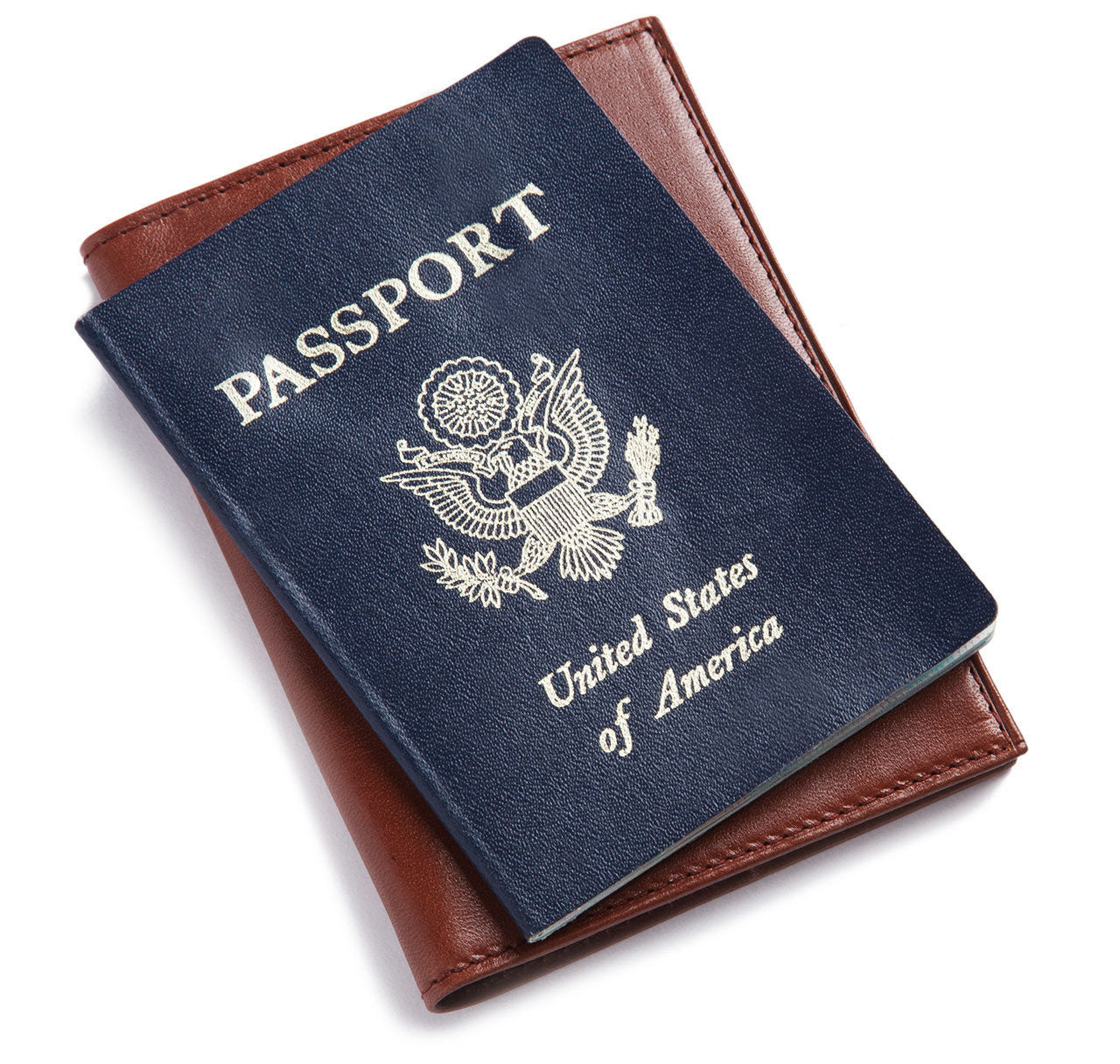Cognac Leather Passport Holder