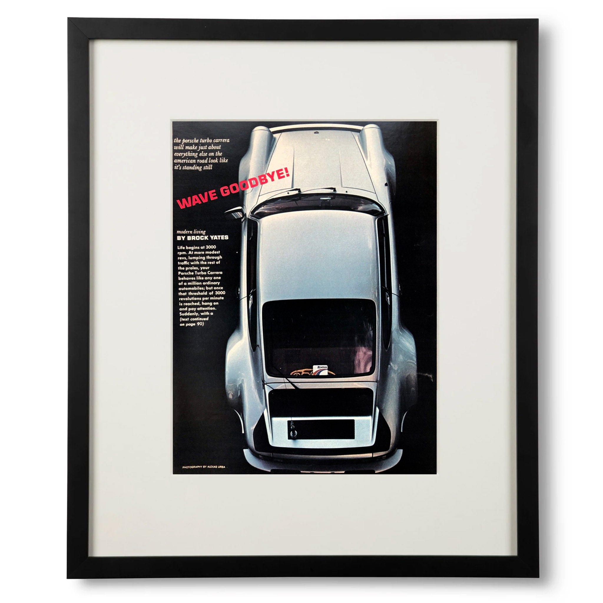 Framed Vintage Porsche Targa Turbo Advertisement
