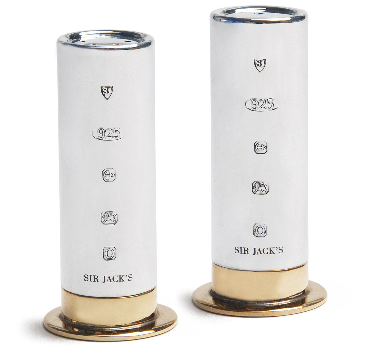  Sir Jack's Sterling Shotgun Cartridge Salt & Pepper Shakers