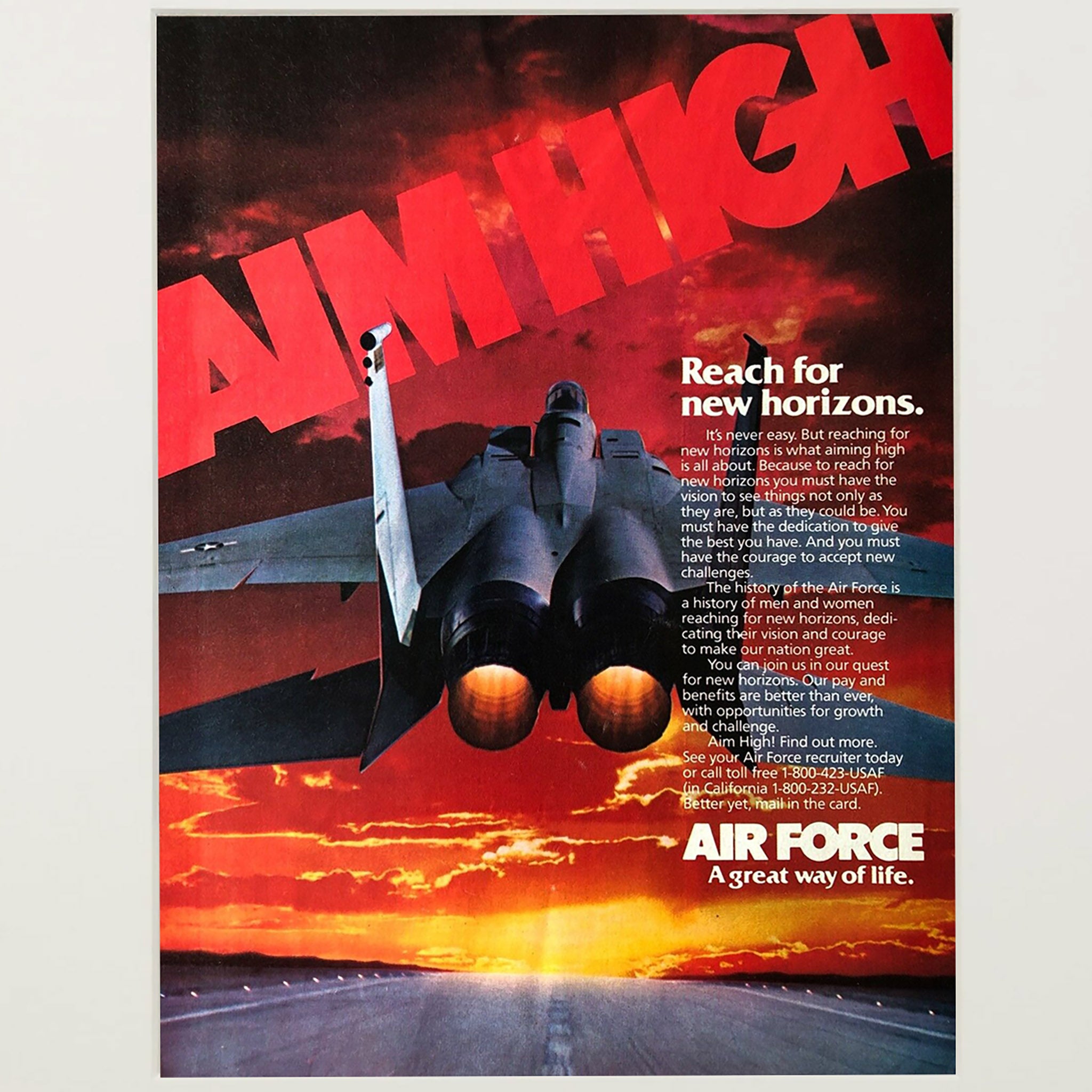 Framed US Air Force Aim High Advertisement