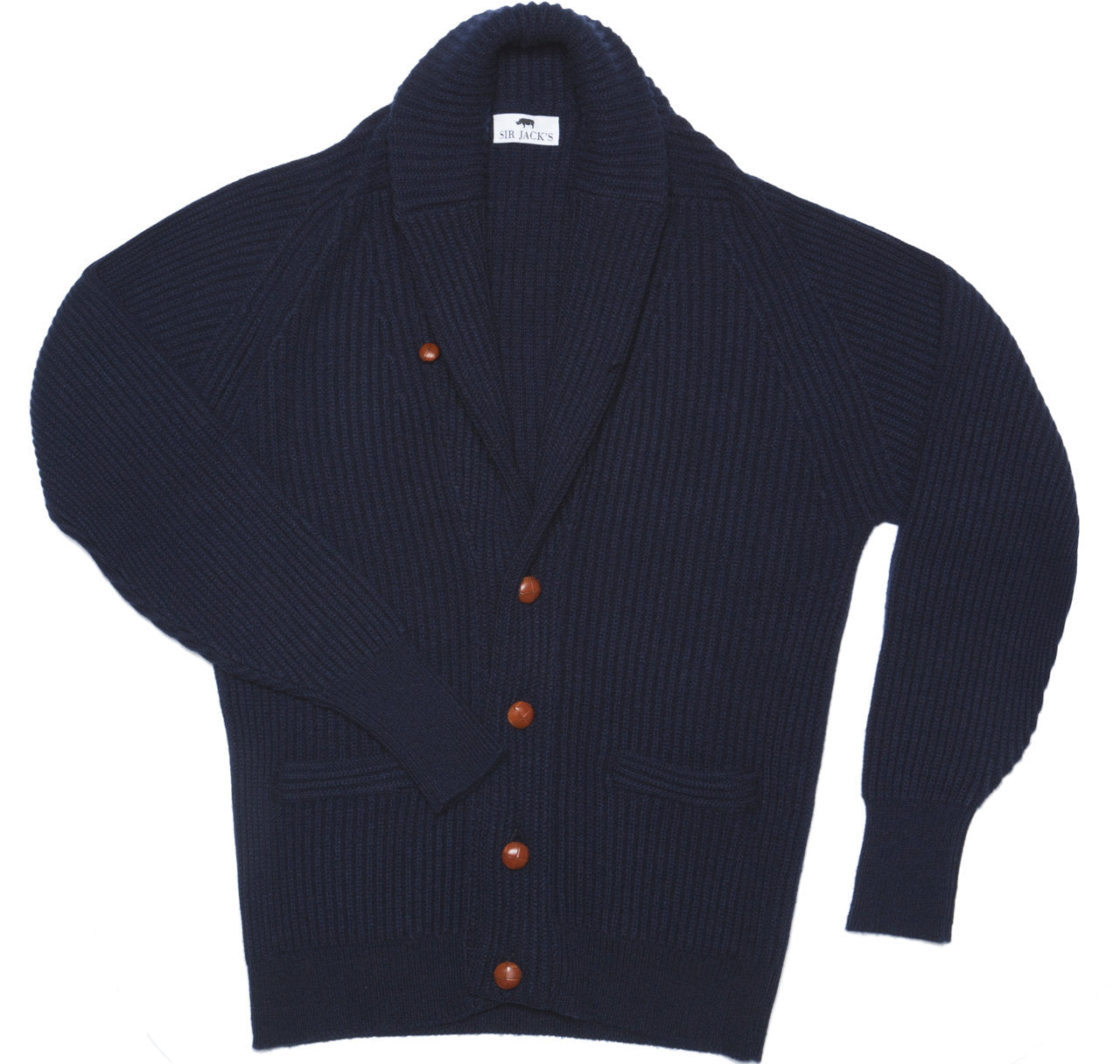 Sir Jack's Cashmere Shawl Cardigan Sweater in Navy