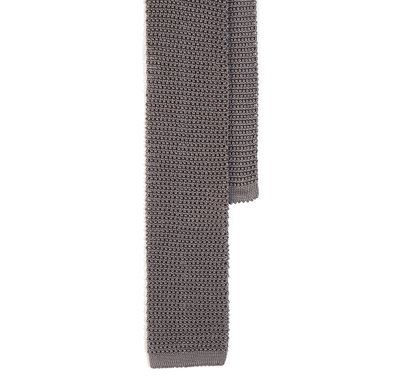 Sir Jack's Classic Knit Silk Tie in Silver