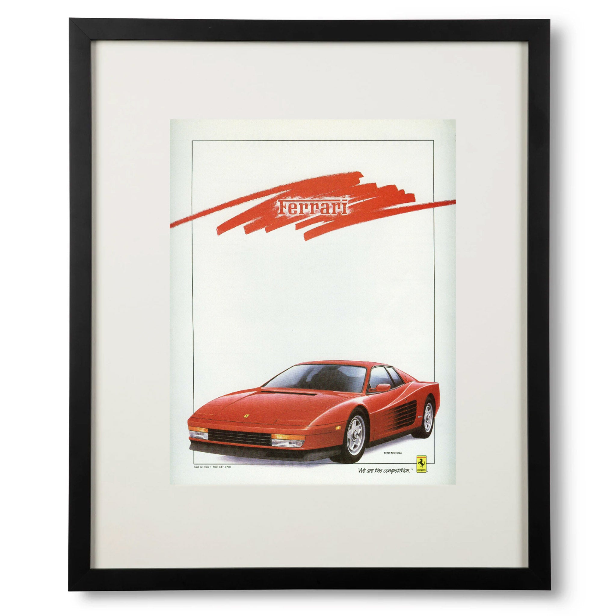 Framed Ferrari Testarossa Advertisement