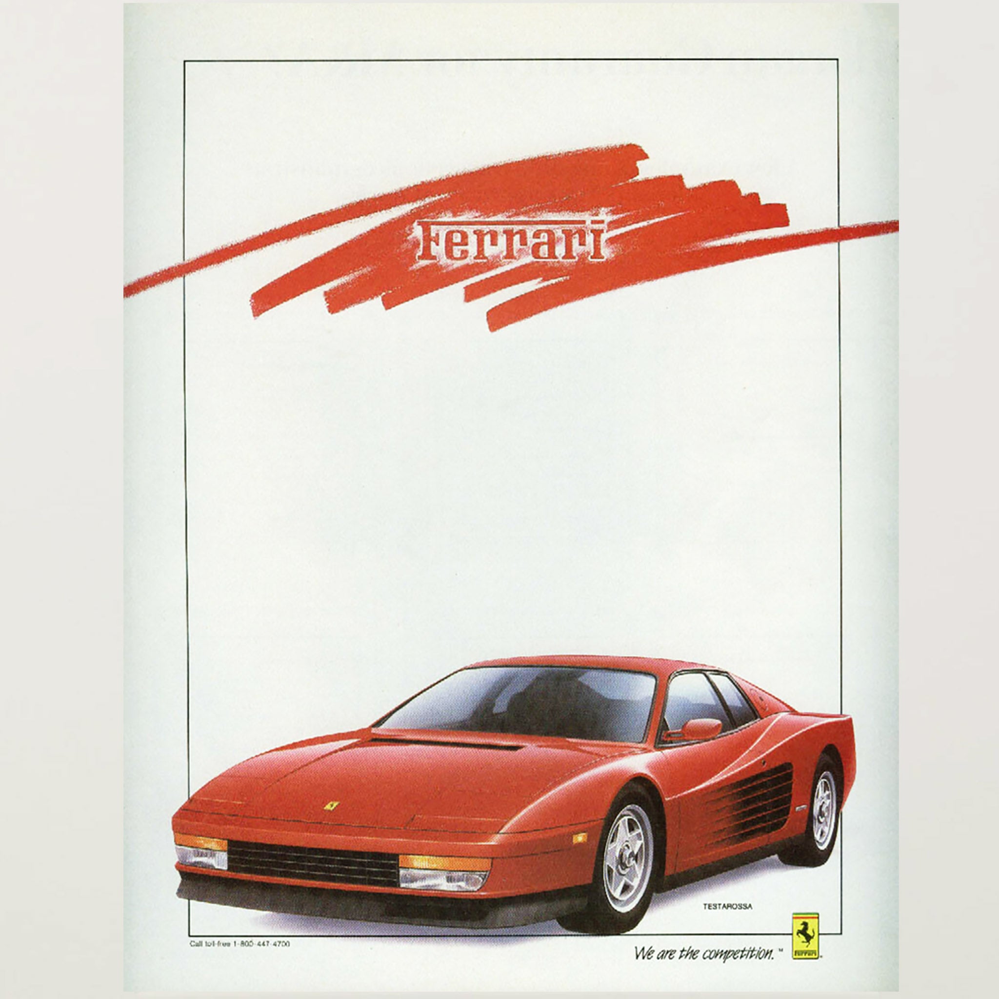 Framed Ferrari Testarossa Advertisement