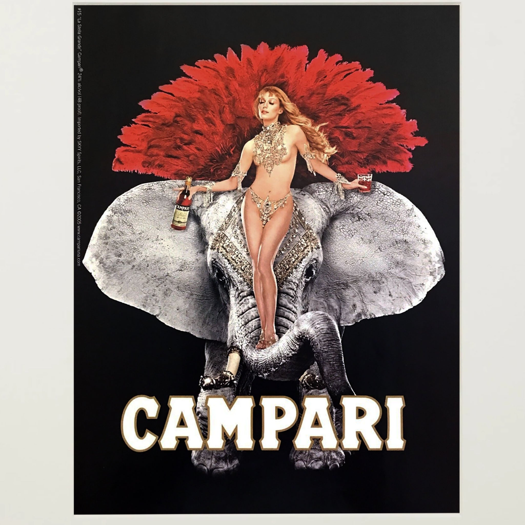 Framed Campari Elephant Advertisement