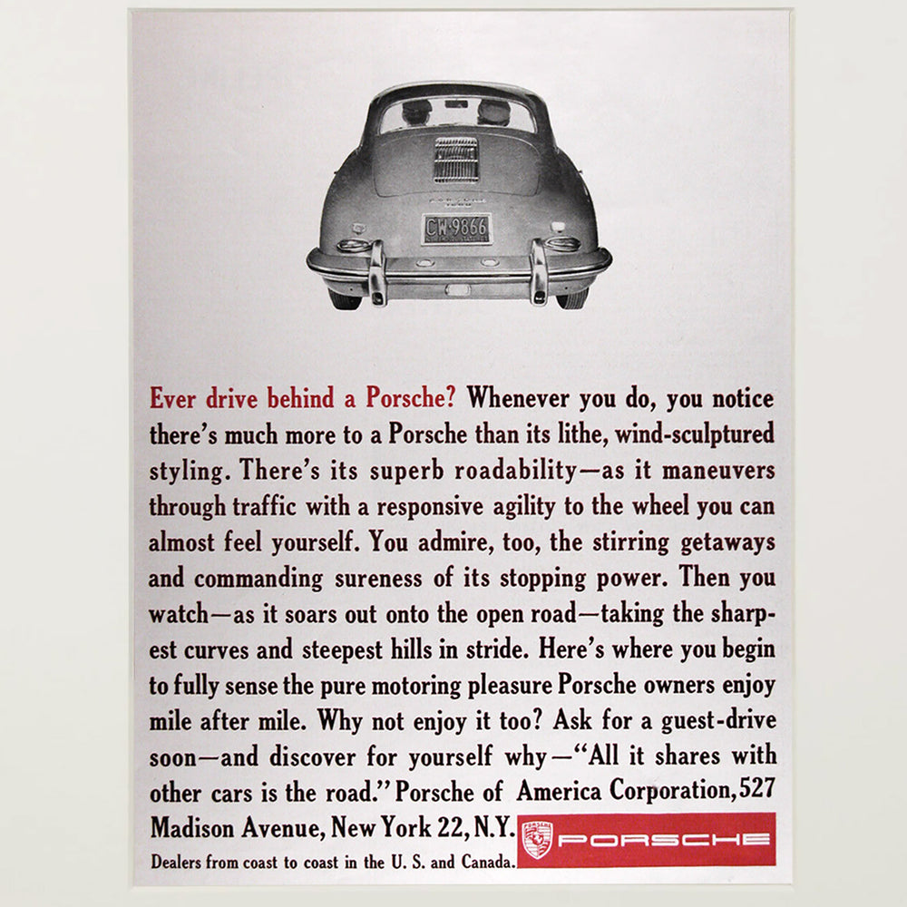 Framed Porsche 1961 356B Advertisement