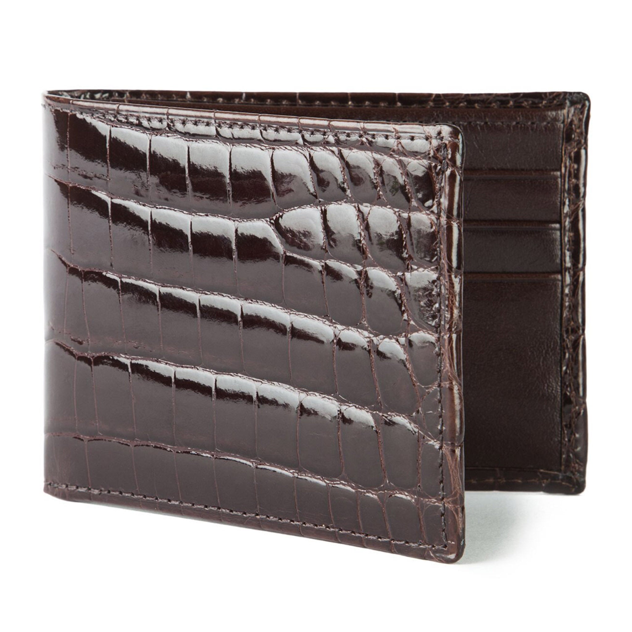 Chocolate Brown Alligator Bifold Wallet