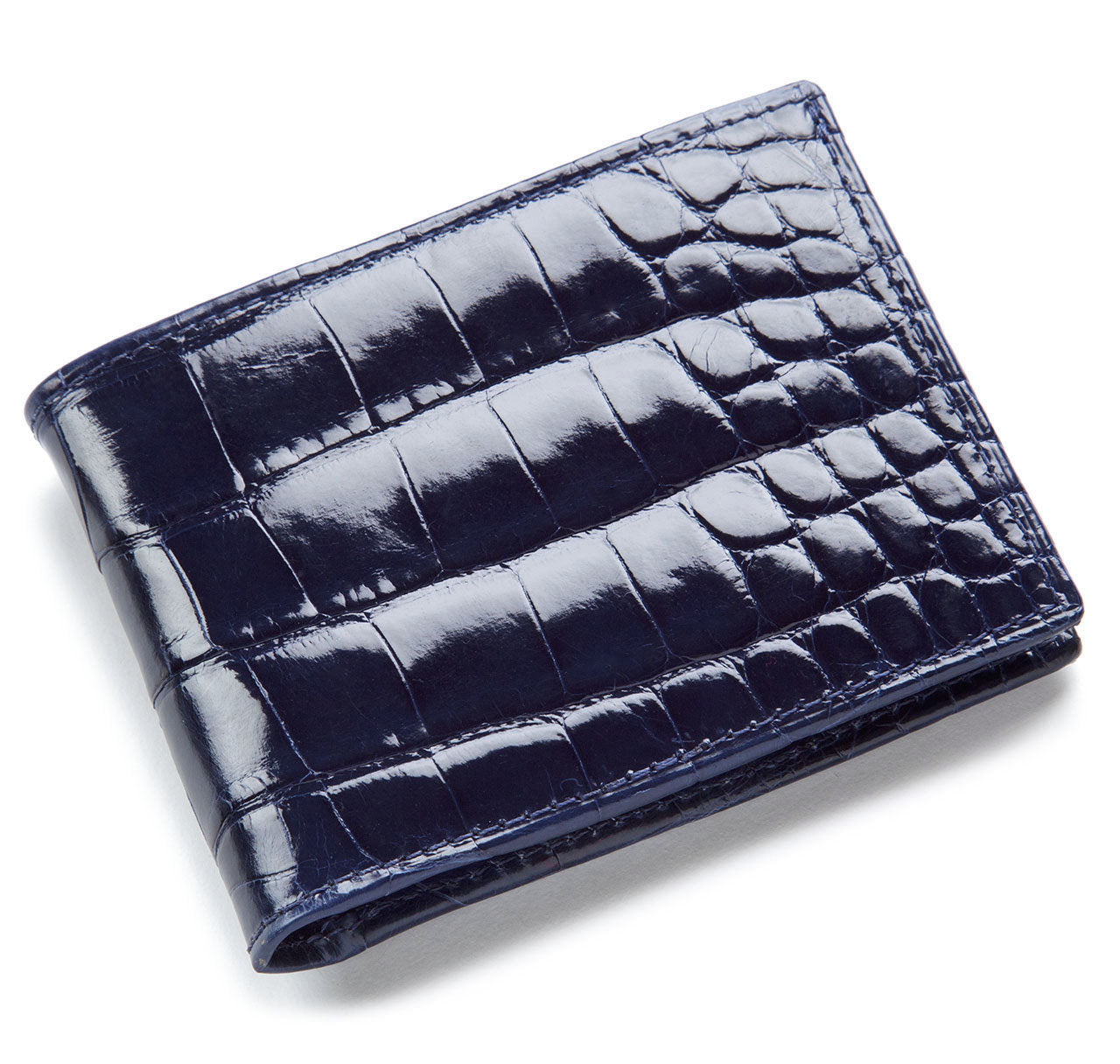 Navy Alligator Bifold Wallet