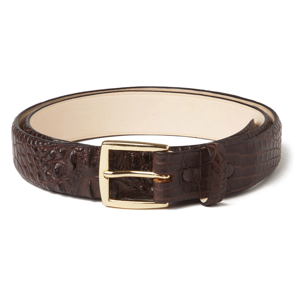 Sir Jack's Hornback Alligator Belt in Brown