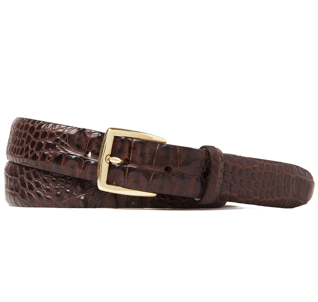 Sir Jack's Hornback Alligator Belt in Brown