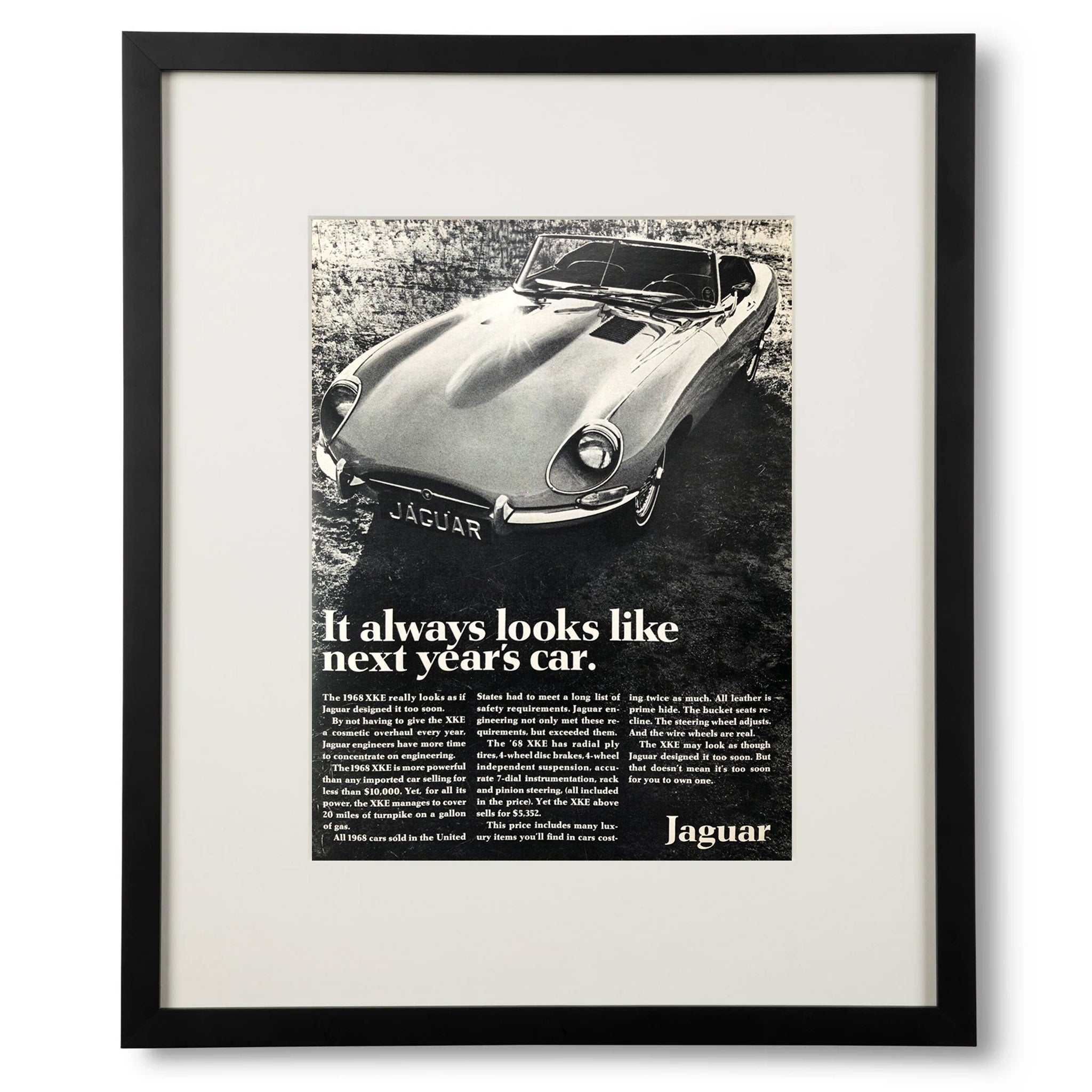 Framed 1969 Jaguar Motors E-Type Advertisement