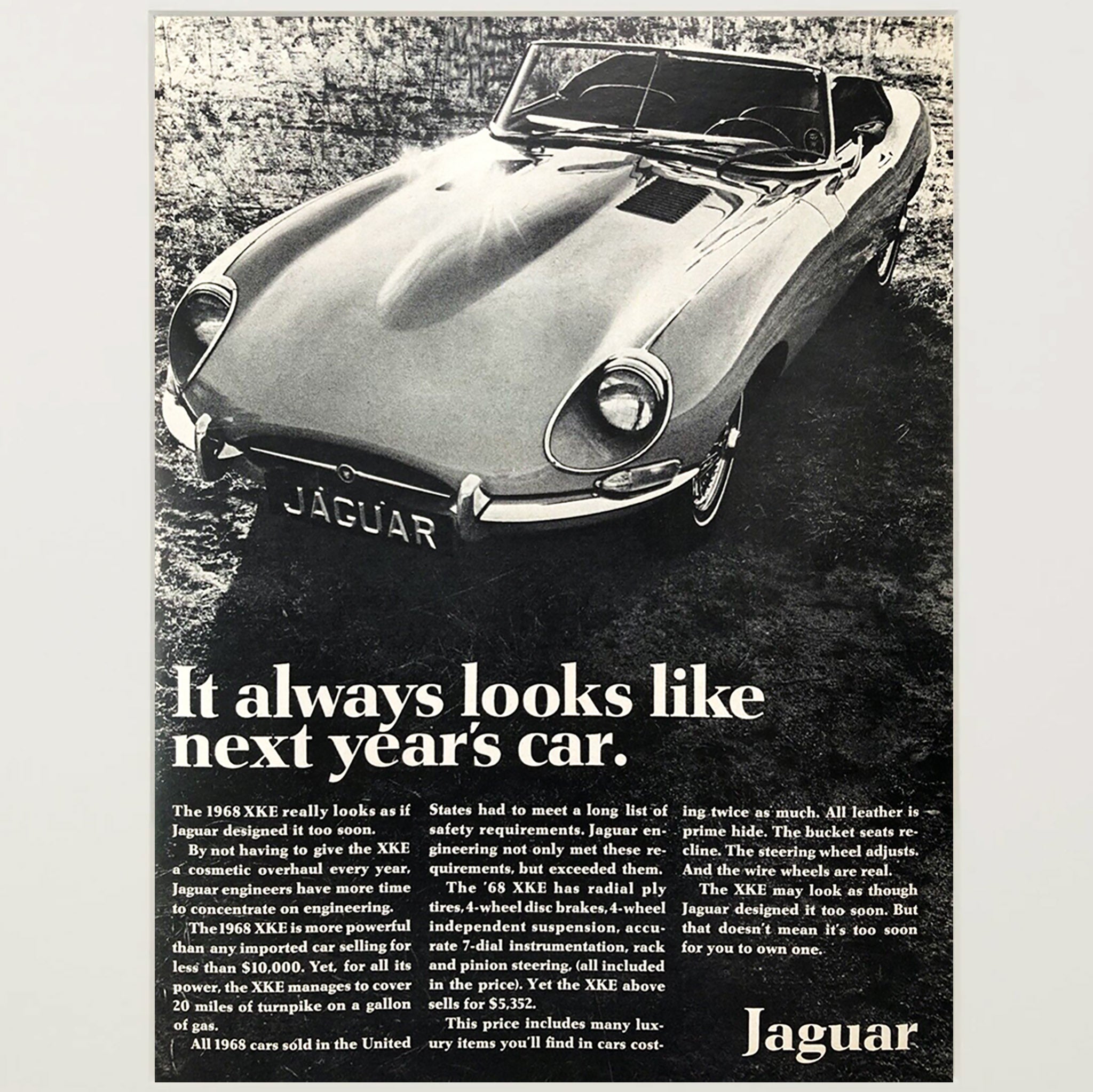 Framed 1969 Jaguar Motors E-Type Advertisement