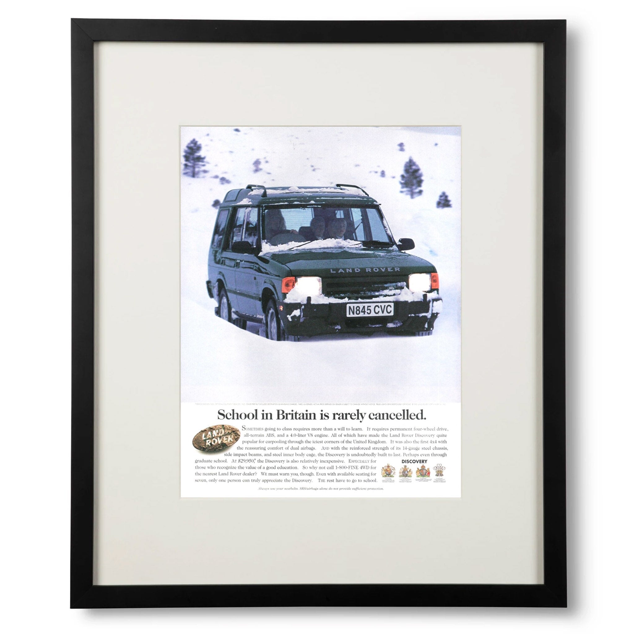Framed Land Rover Discovery School in Britain Advertisement