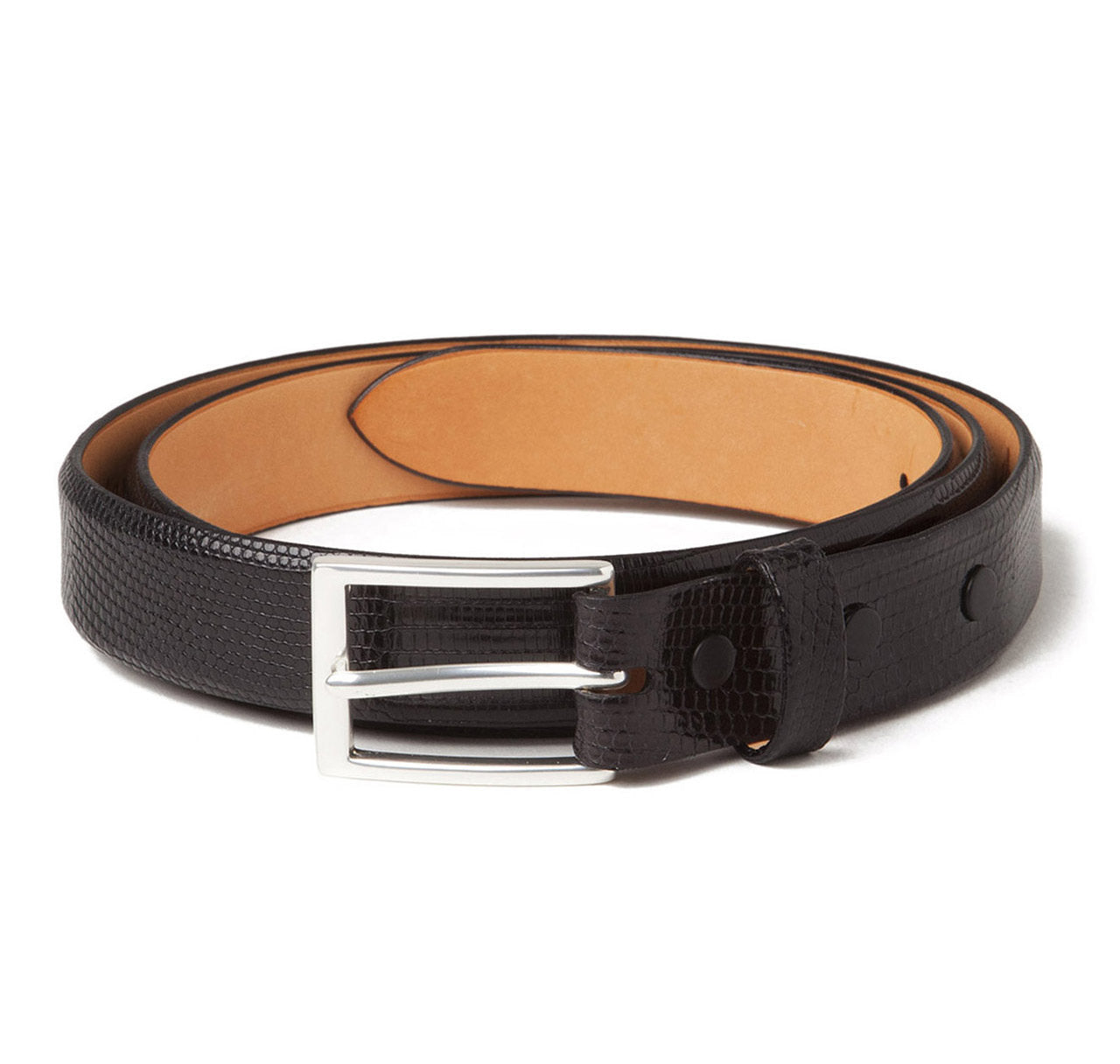 Sir Jack's Lizard Belt in Black