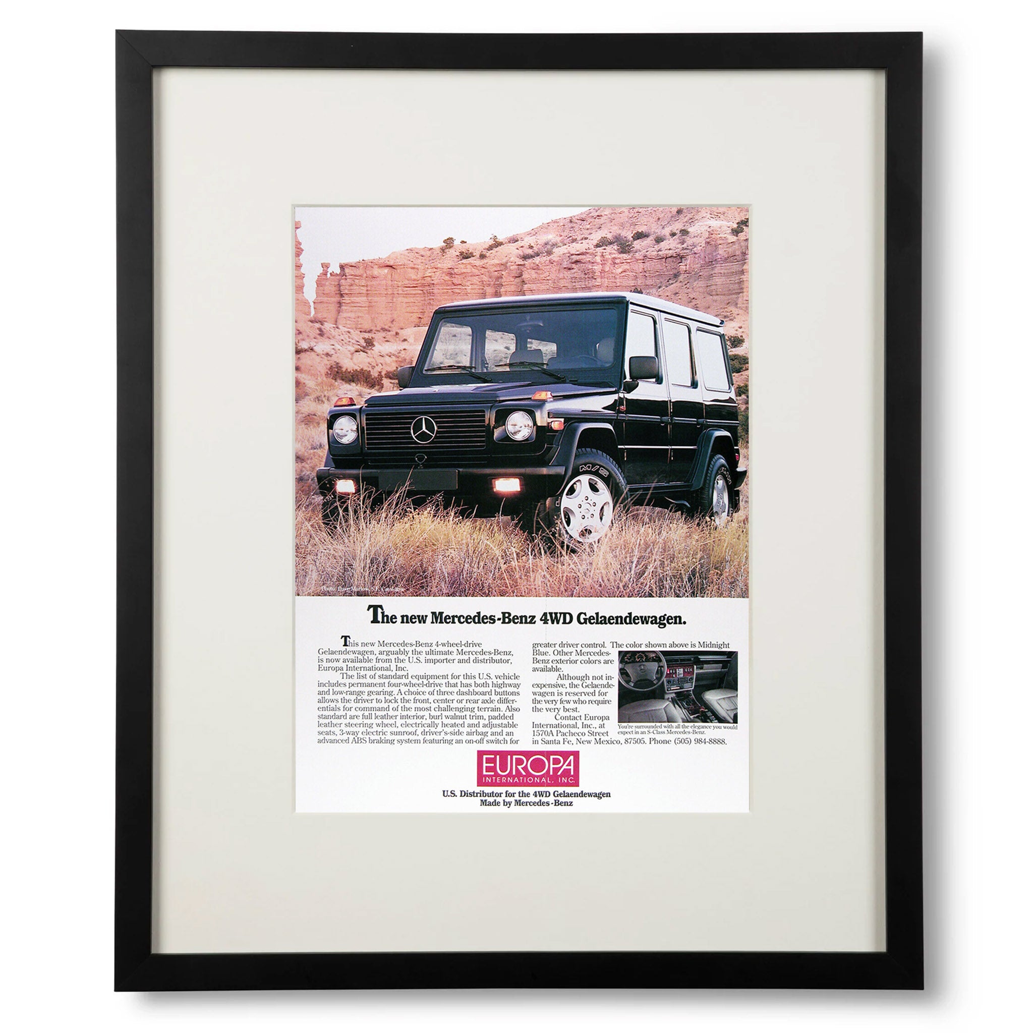 Framed Mercedes-Benz Geländewagen Advertisement