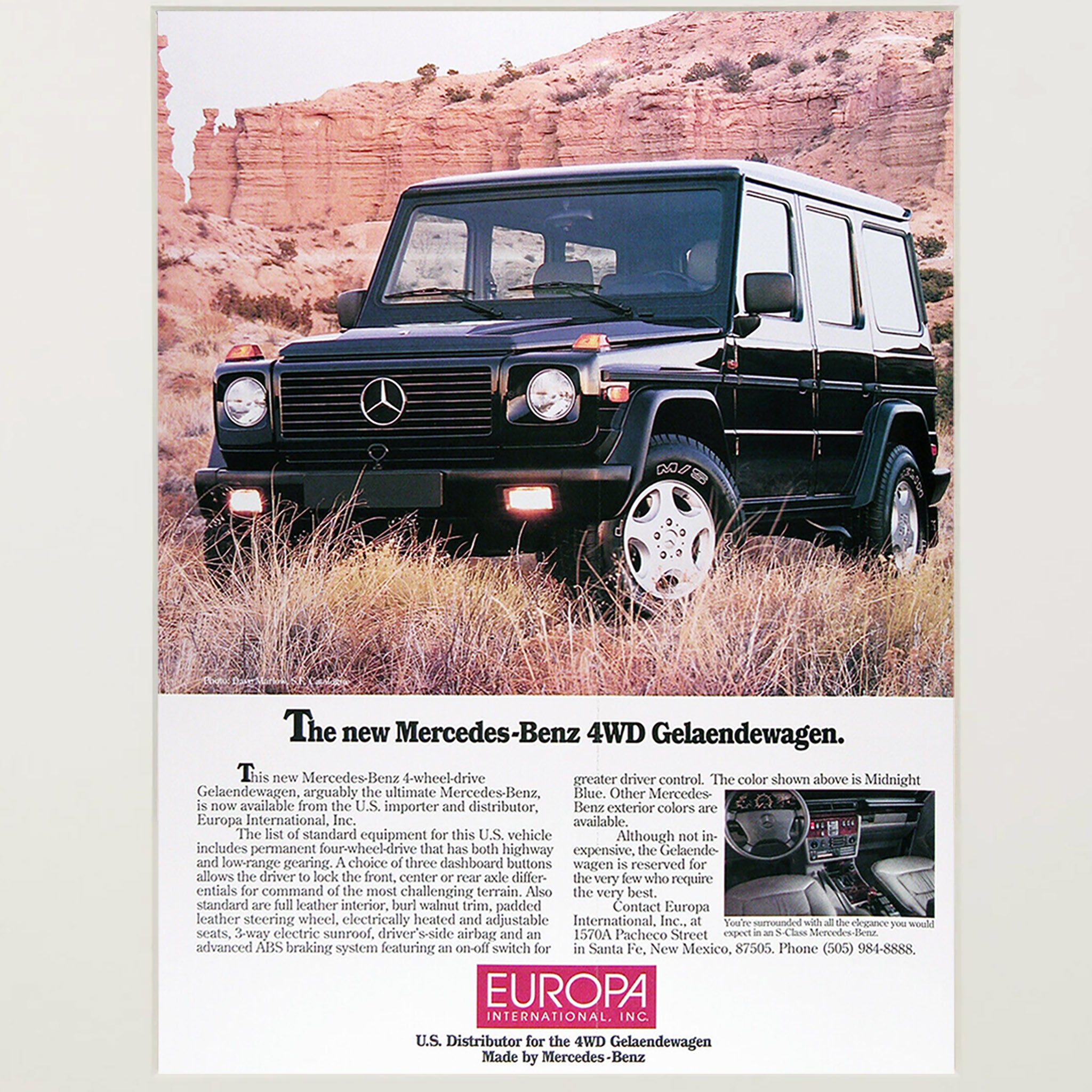 Framed Mercedes-Benz Geländewagen Advertisement
