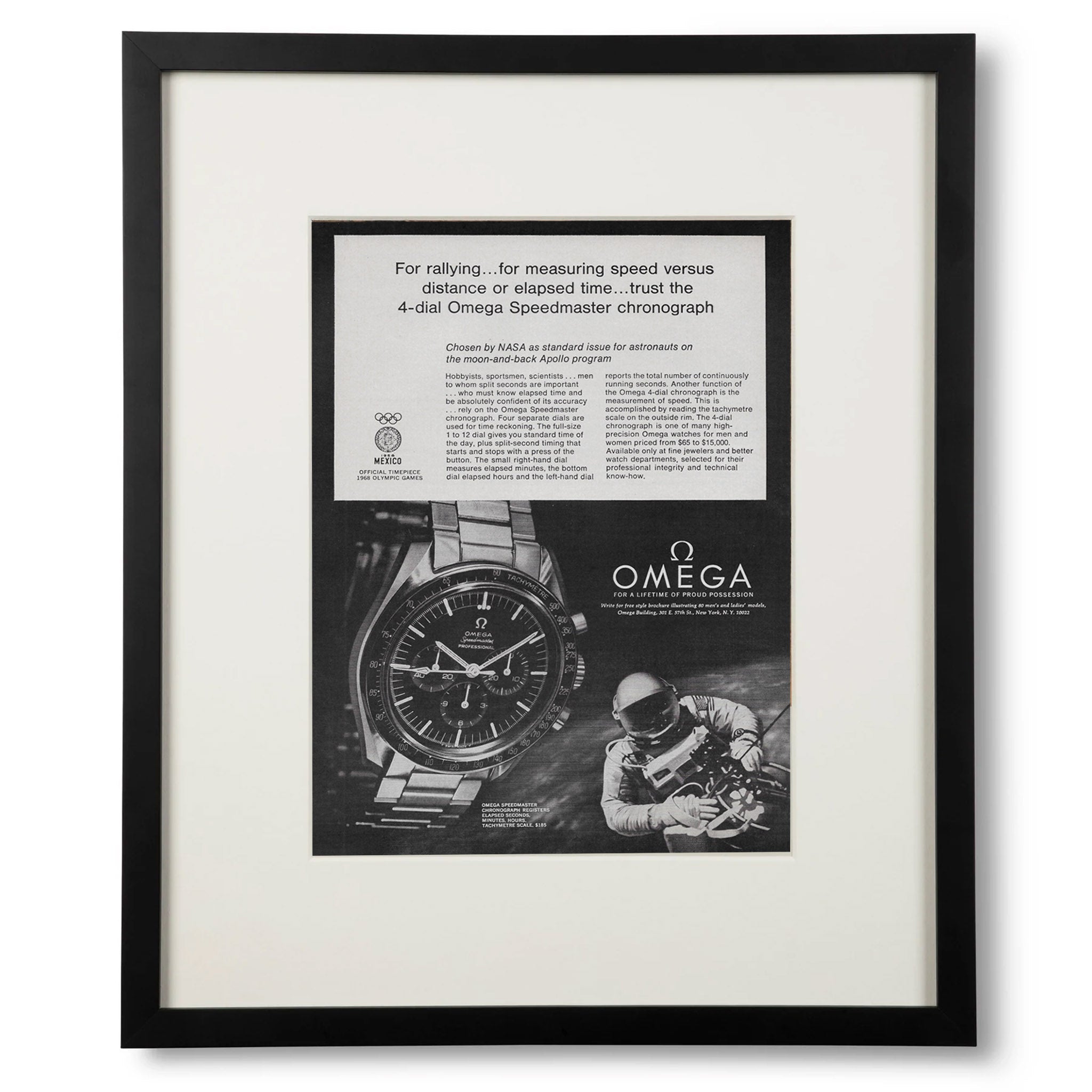 Framed Omega Speedmaster Moonwatch Advertisement