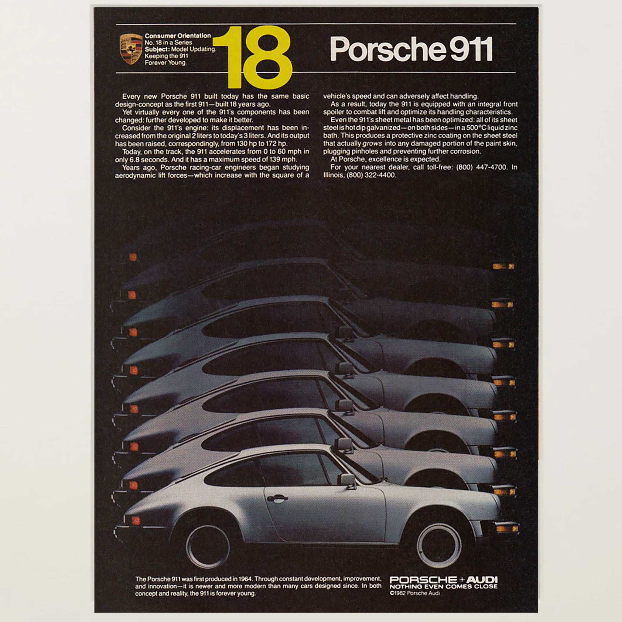 Framed Vintage Porsche 911 Advertisement
