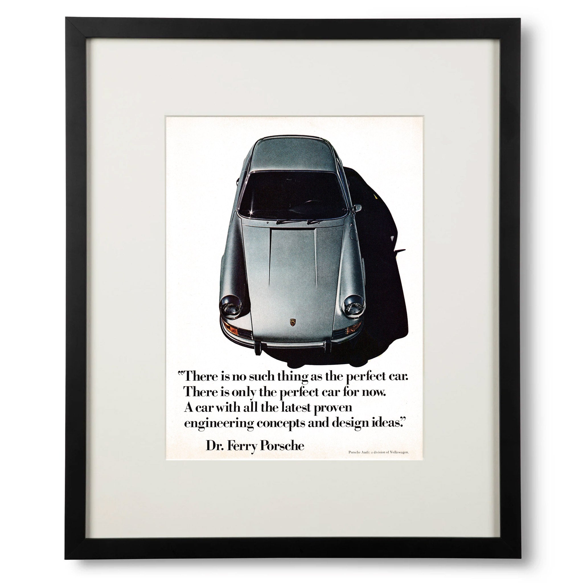 Framed Porsche No Perfect Car Advertisement