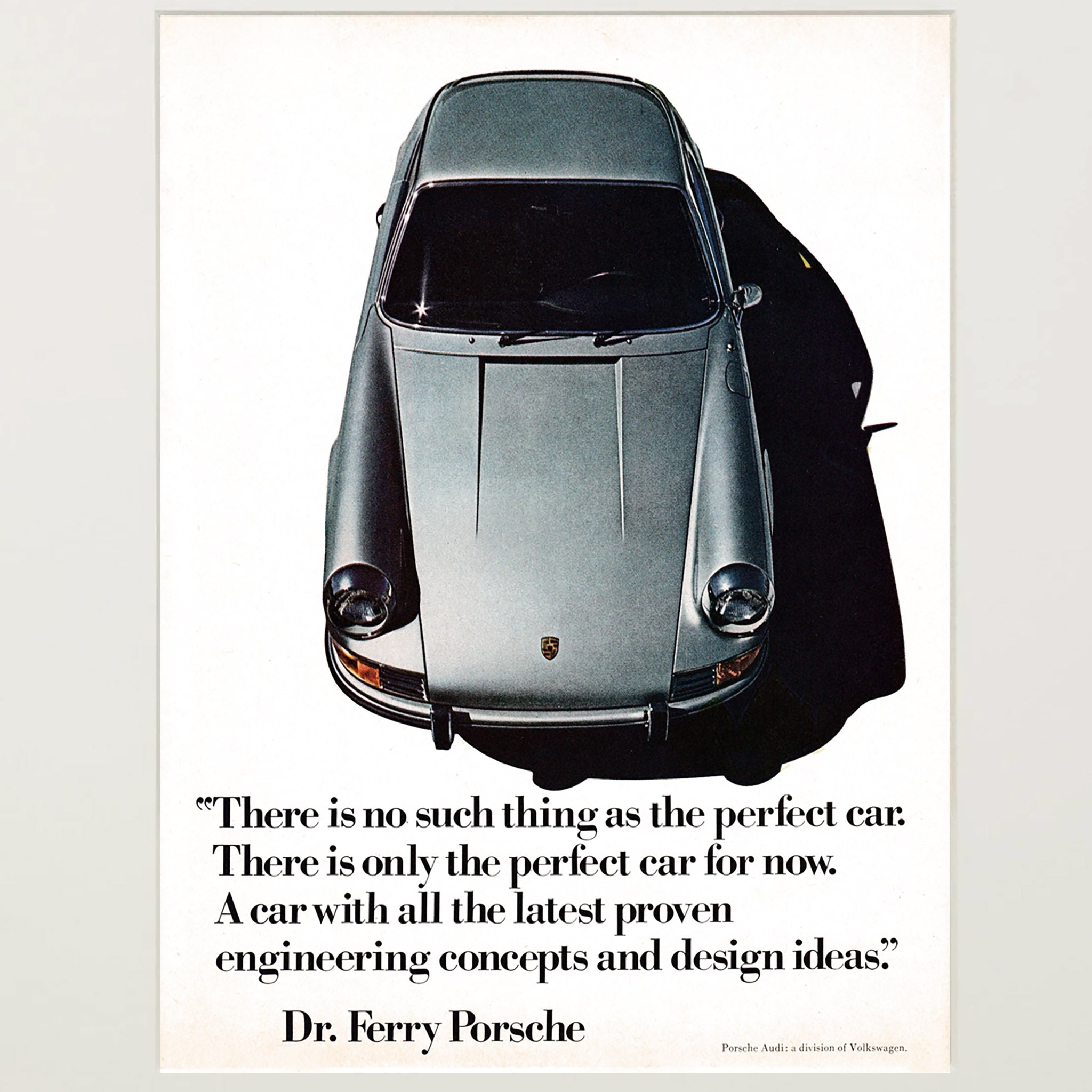 Framed Porsche No Perfect Car Advertisement
