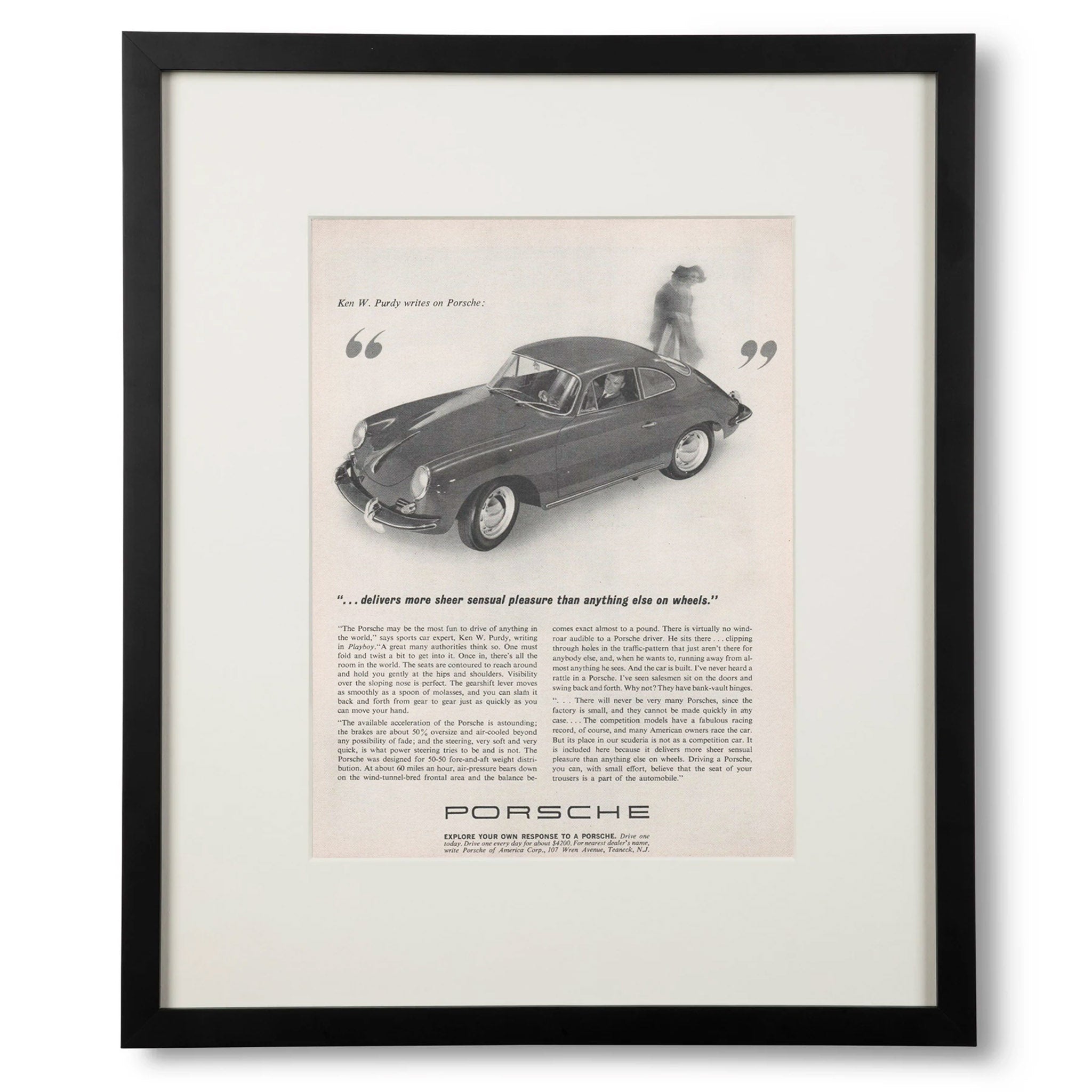 Framed Vintage Porsche 1963 Advertisement