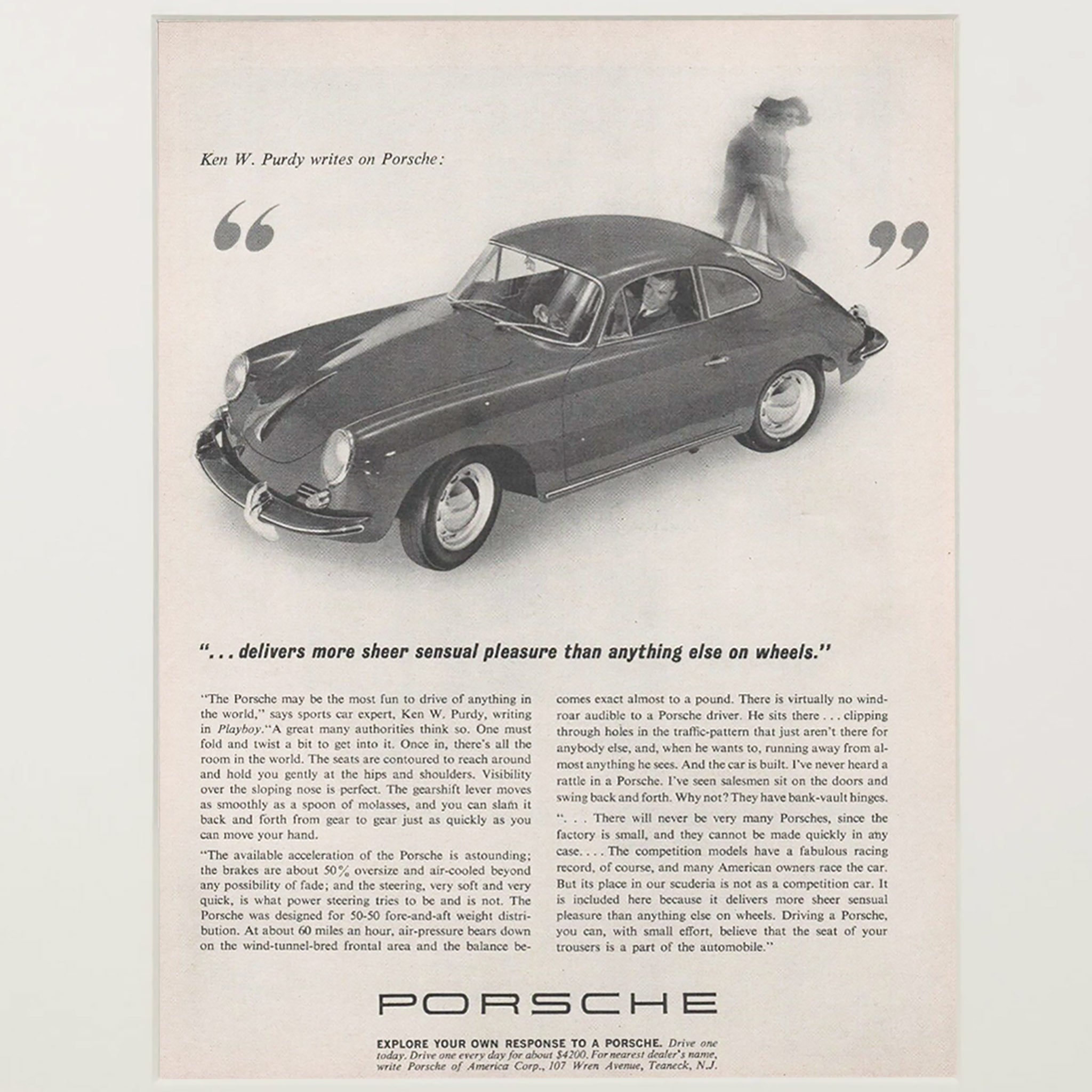 Framed Vintage Porsche 1963 Advertisement